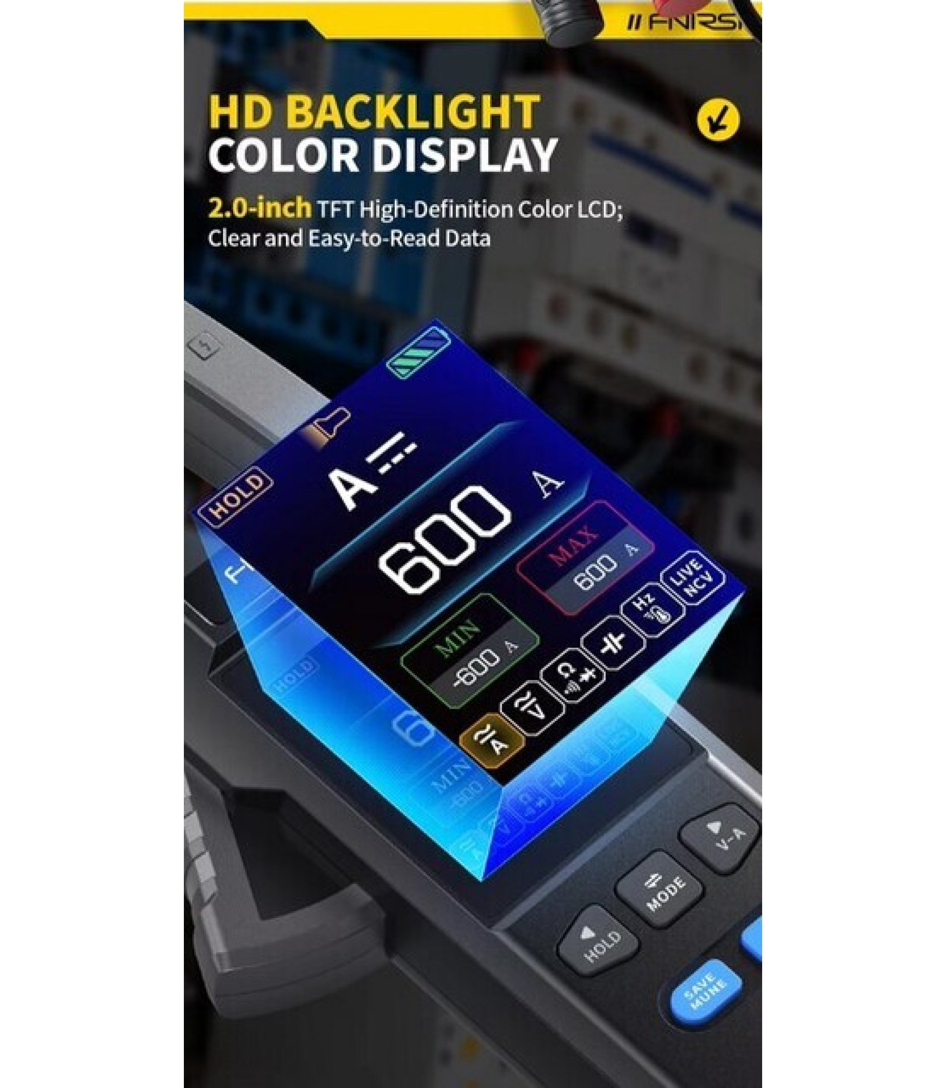 DMC-100 DC AC Current Clamp Digital Multimeter 600A