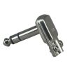 6.35mm 1/4" Stereo Right Angle Square Plug Silver Color