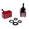 Mini Toggle Switch 1M Series 4PDT On-On-On Black Shaft