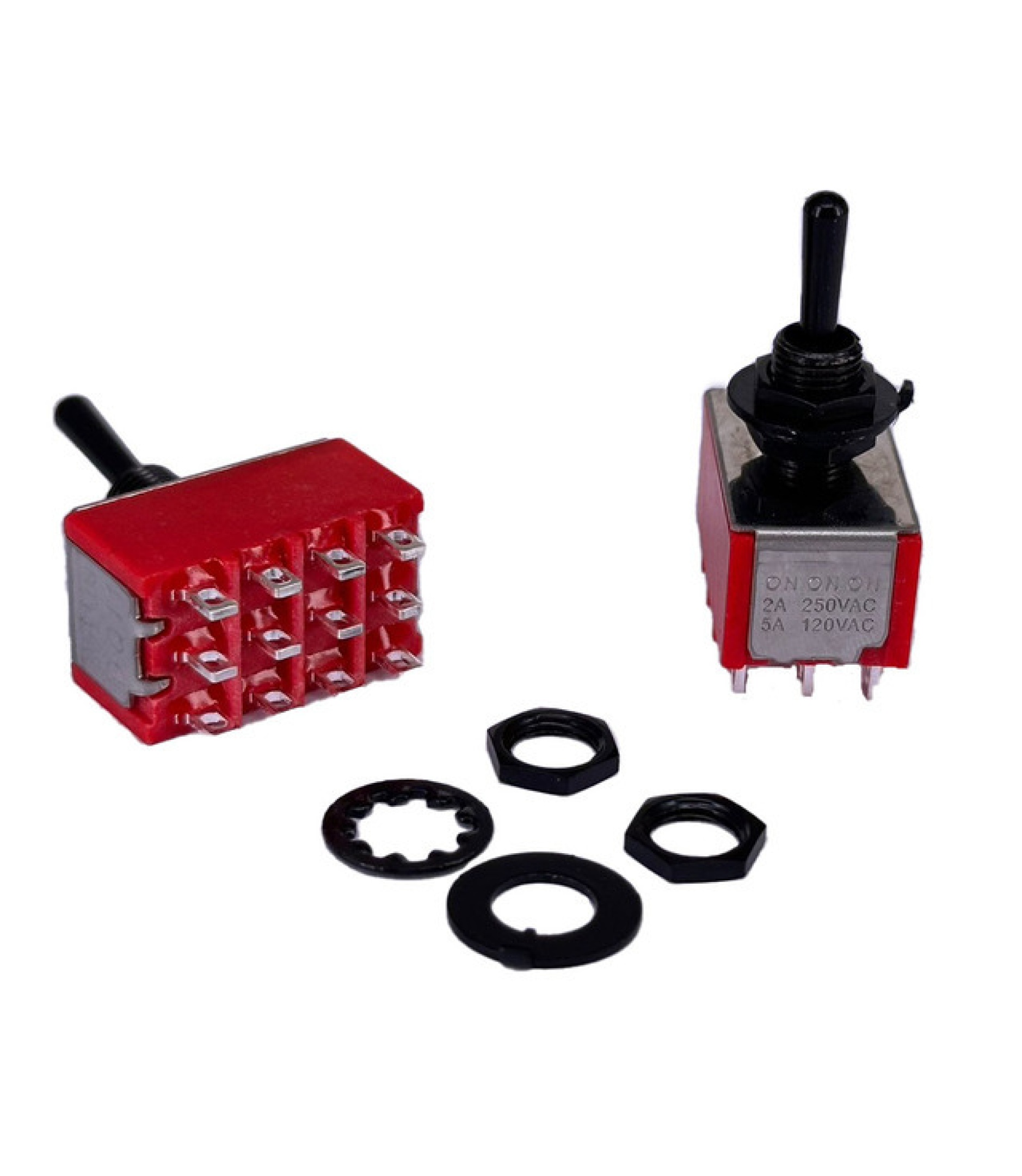 Mini Toggle Switch 1M Series 4PDT On-On-On Black Shaft