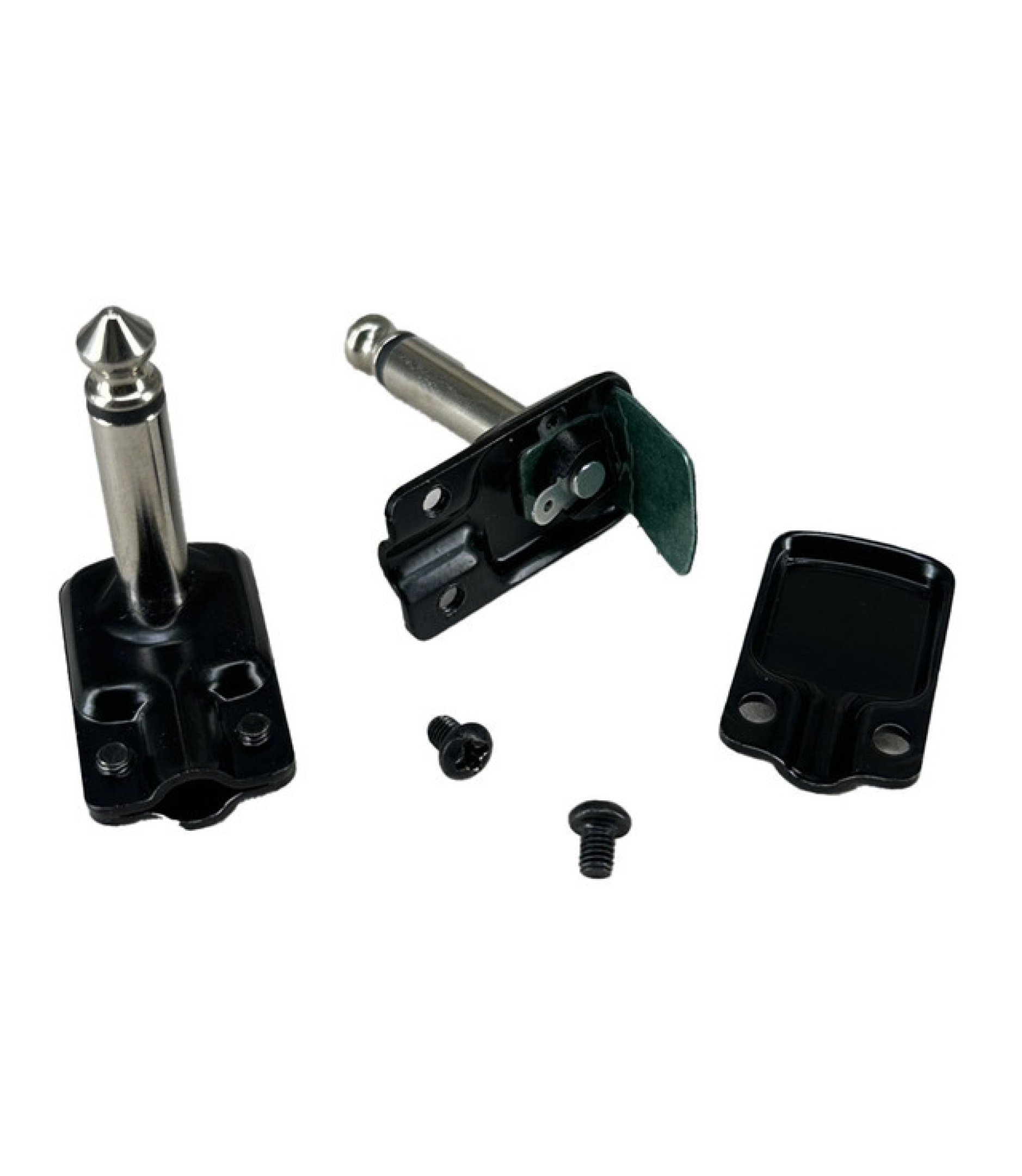 6.35mm 1/4" Mono Right Angle Square Plug Black Housing Color