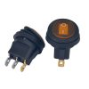 Round Waterproof Rocker Switch Yellow ON/OFF SPST Panel Mount LAMP 12V