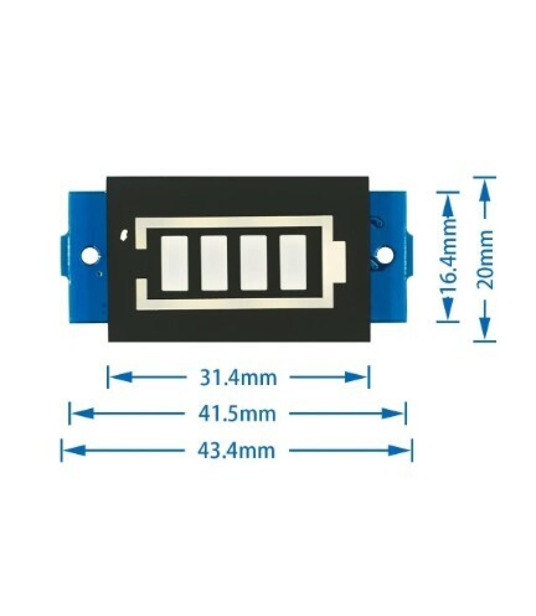 1S - 4S-8S Battery Power Level Green Indicator 4 Segment Display Module