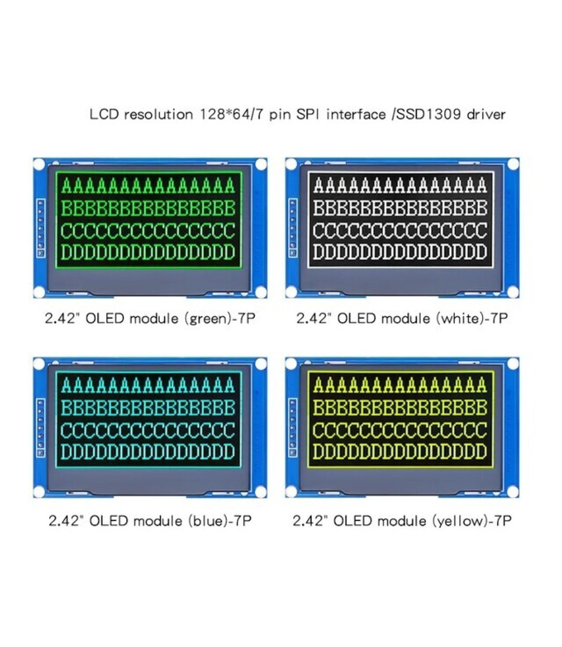 2.42 inch OLED Display Module 7Pins with White Character