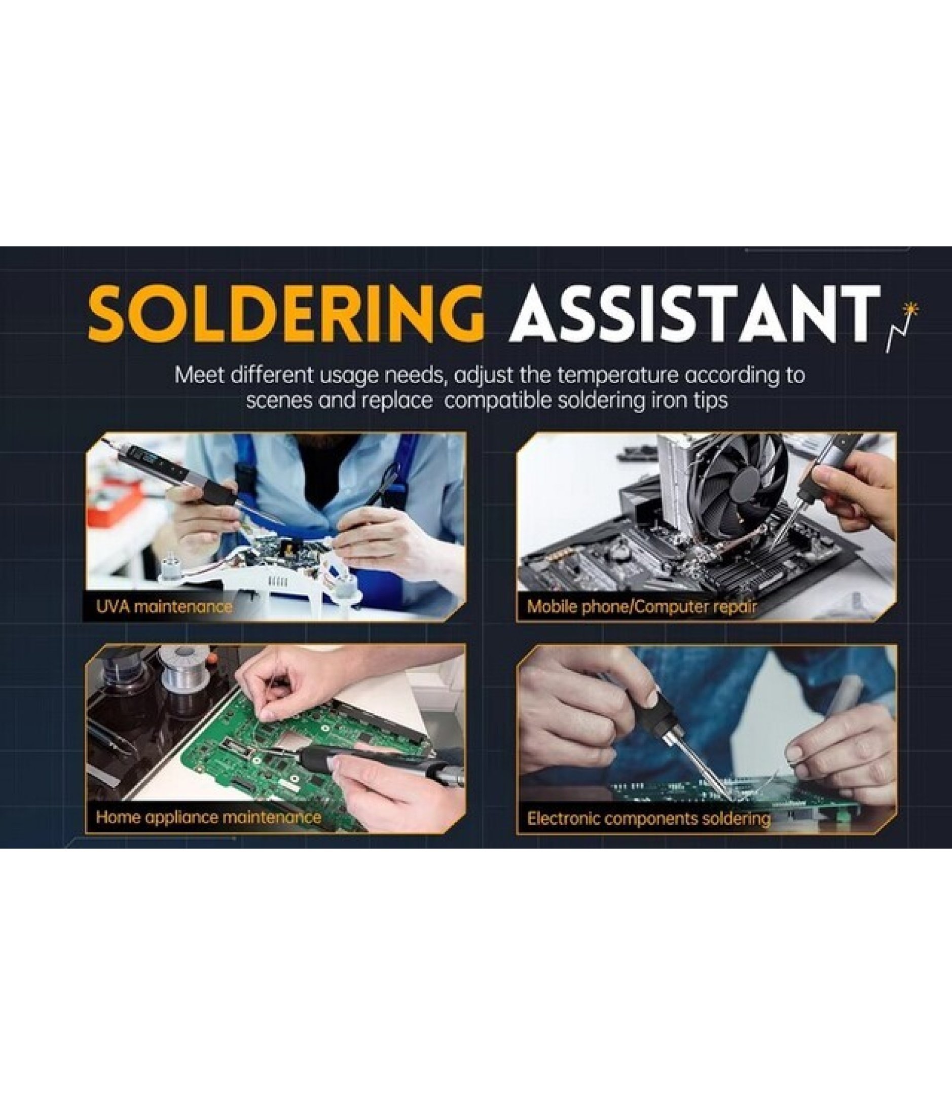 HS-02A 6 Tips SOLDERING IRON 100W 100-450ᵒC