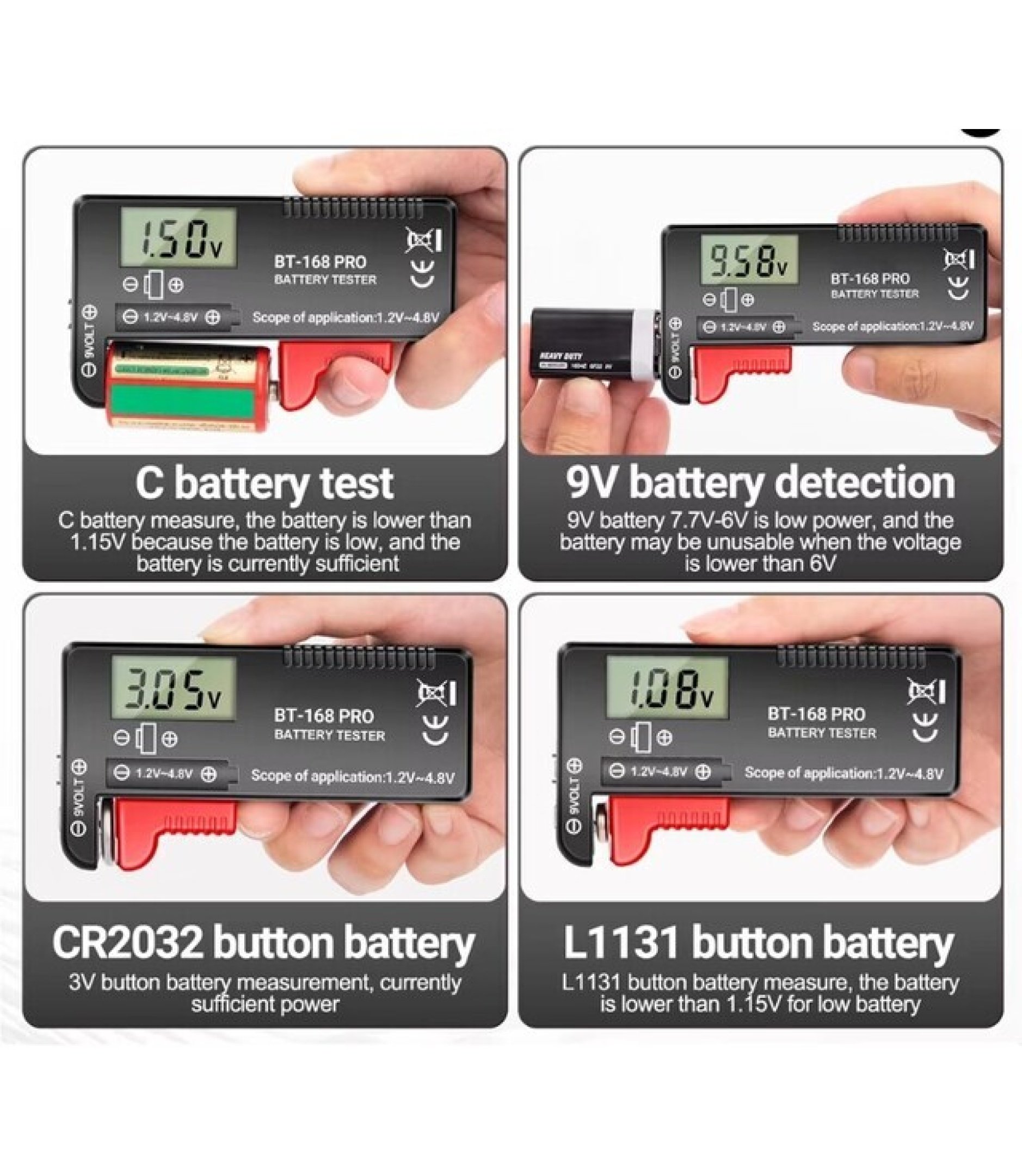 BT-168 PRO Battery Capacity Tester 1.2V to 4.8V