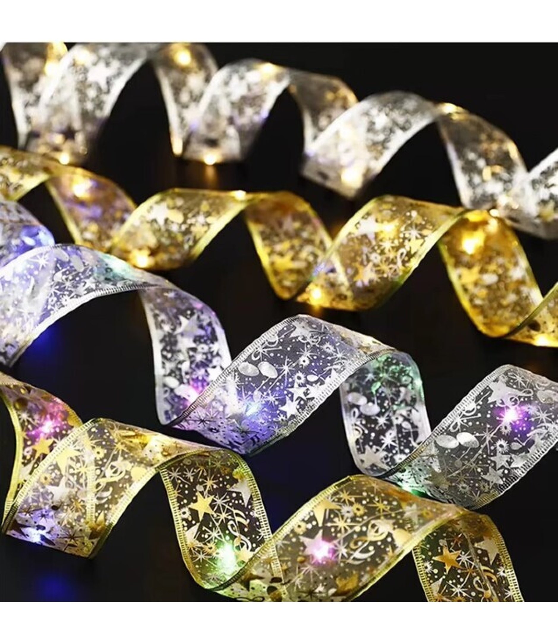 237.jpg 5M Silver Ribbon Decoration Christmas Multi color LED Lights IP65