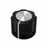 KN1360 ABS Fluted Black Knob 16x12mm