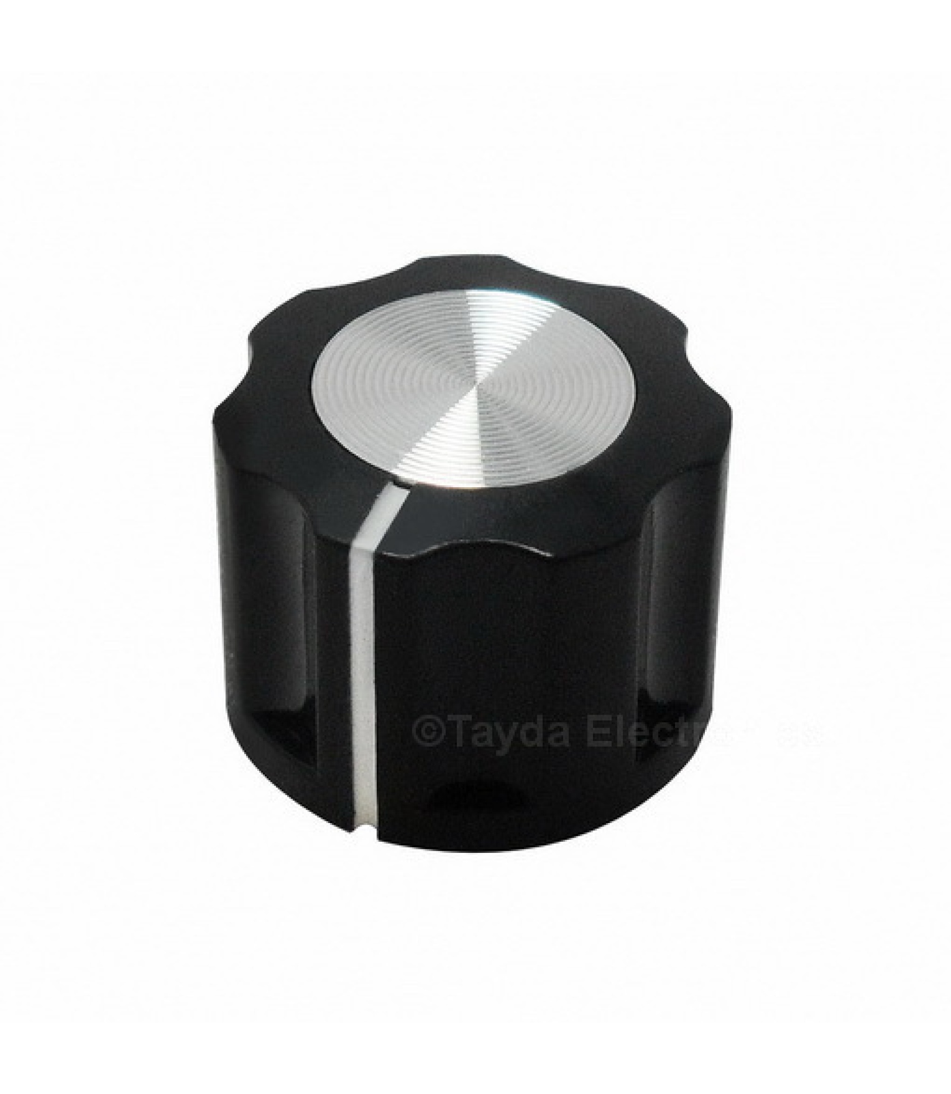 KN1360 ABS Fluted Black Knob 16x12mm