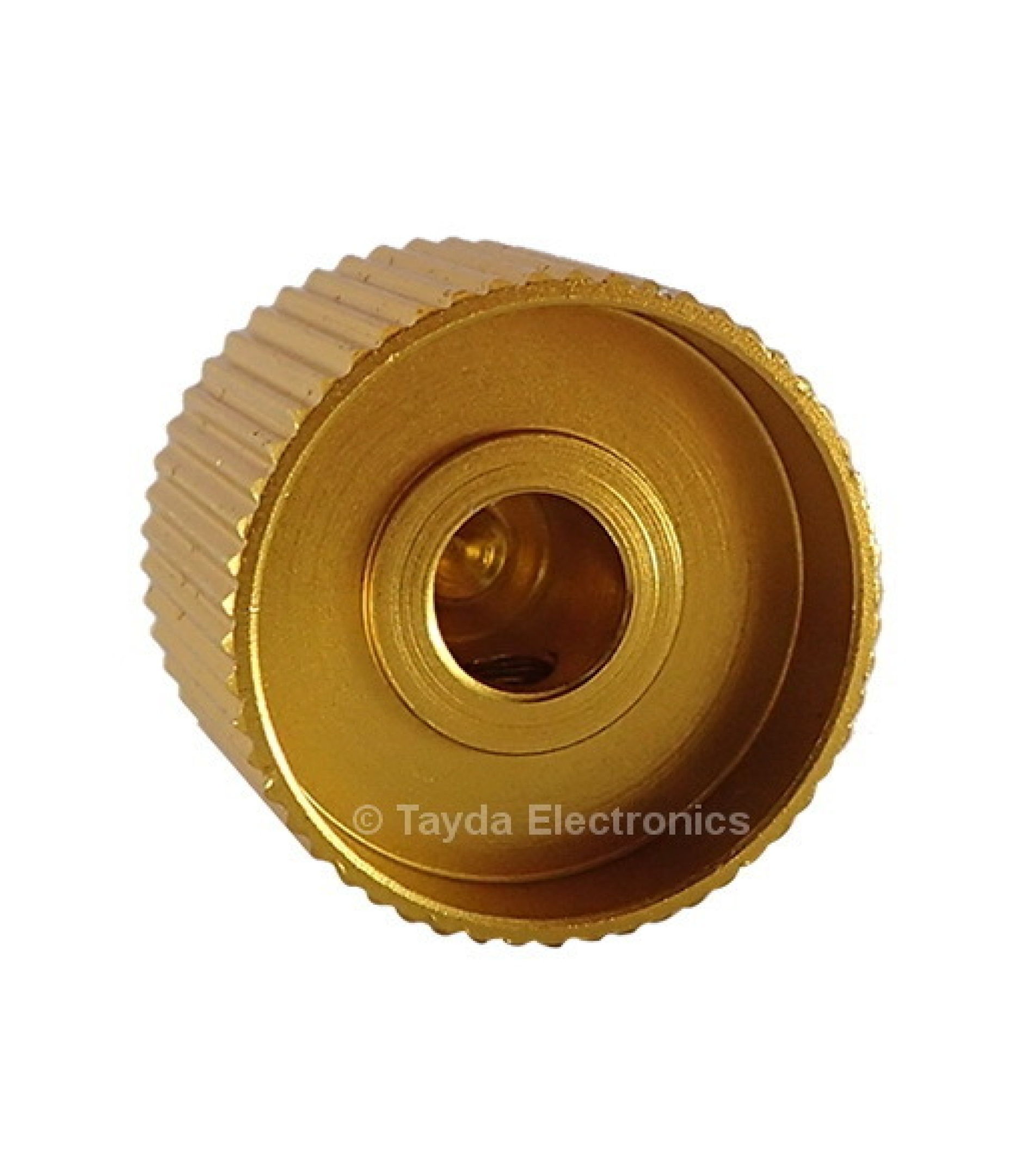 Knurled Aluminum Yellow Knob Shaft Diameter6mm