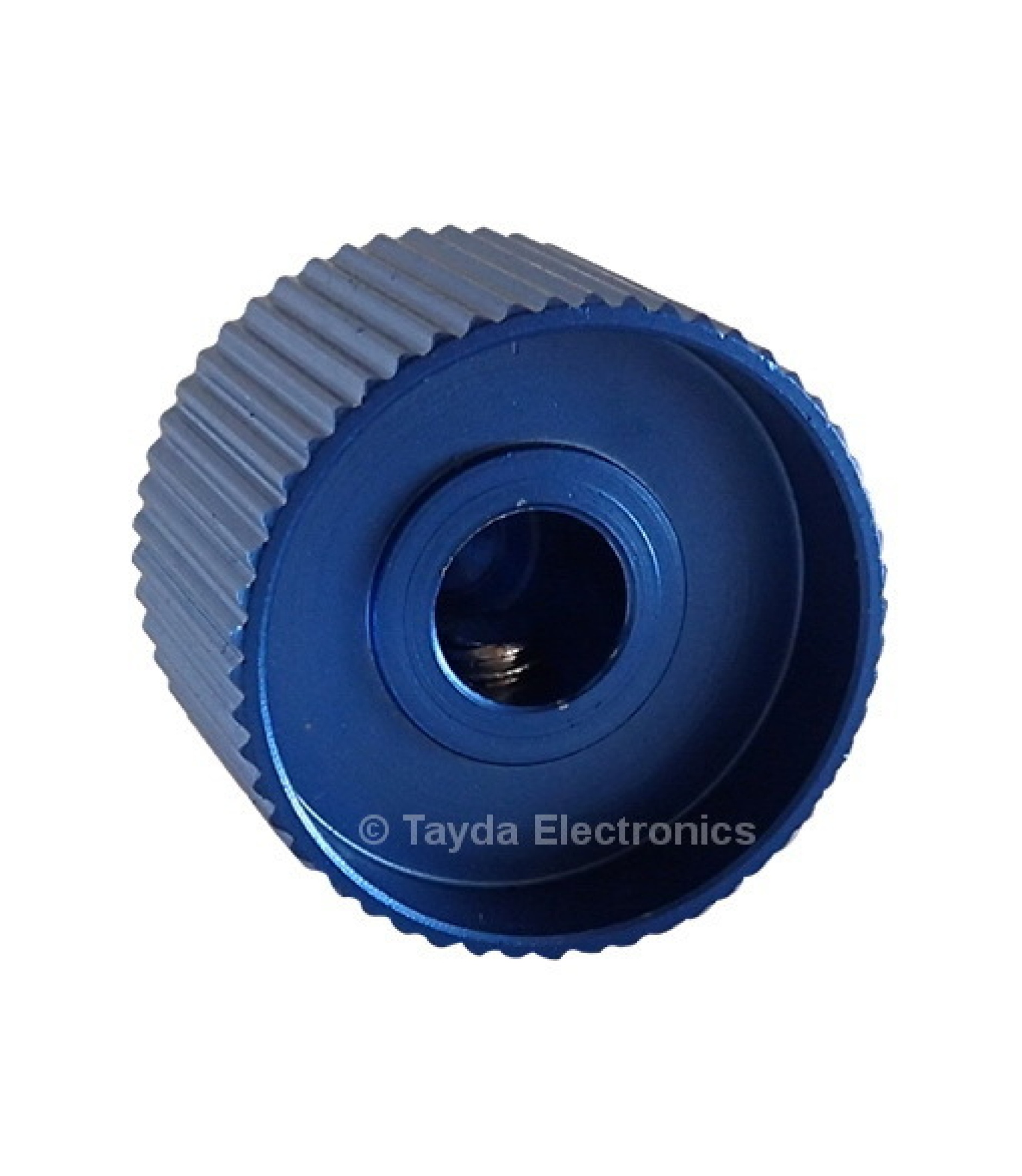 Knurled Aluminum Blue Knob Shaft Diameter 6mm