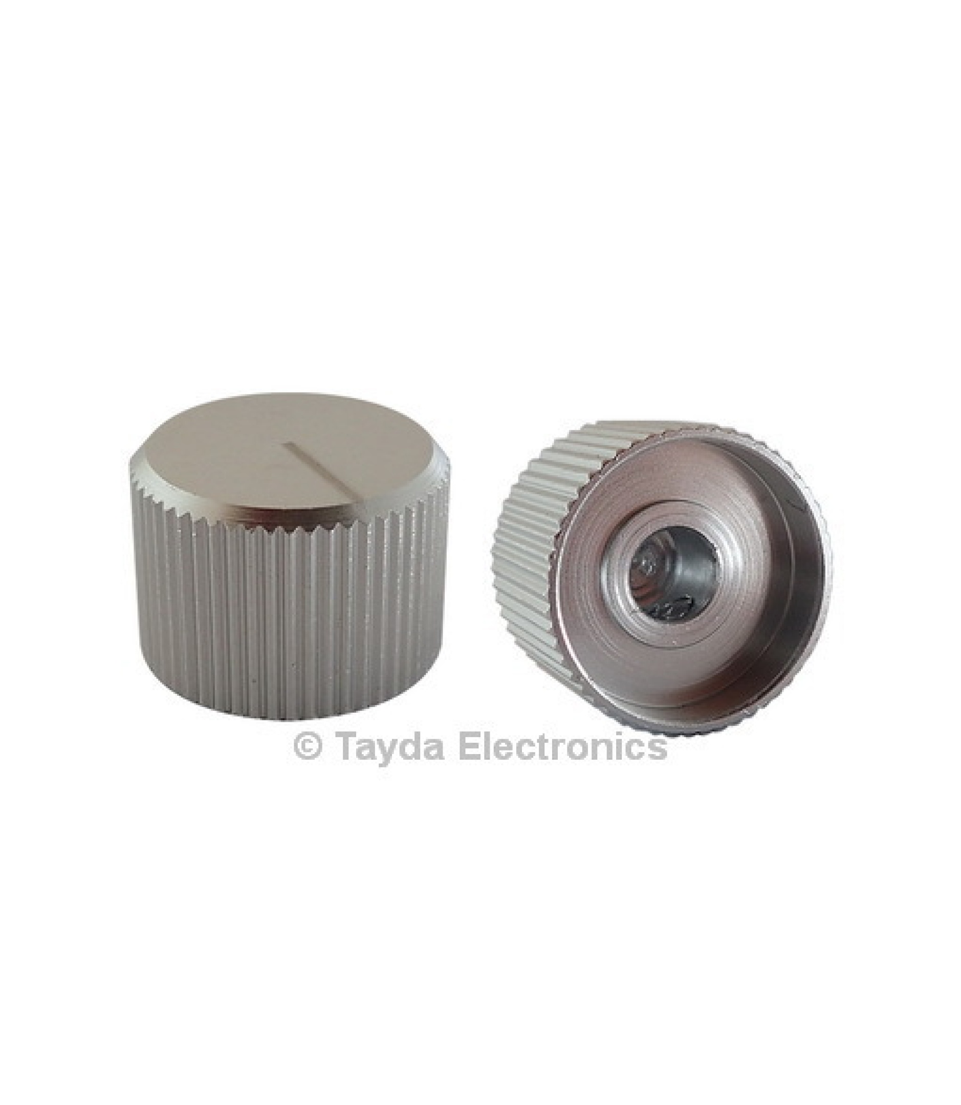 Knurled Aluminum White Knob