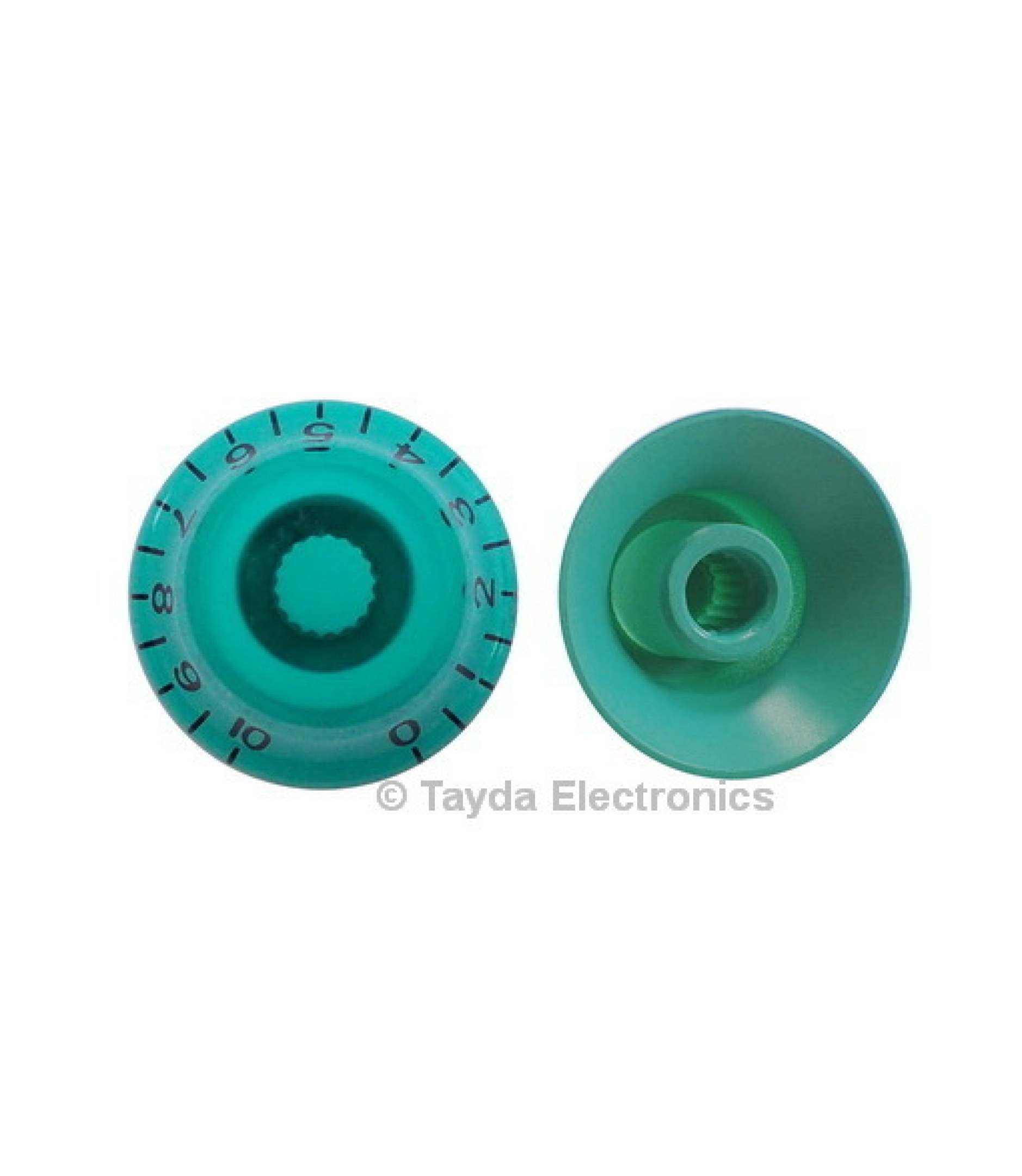Green Gibson Style Knob Embossed Black Numbering