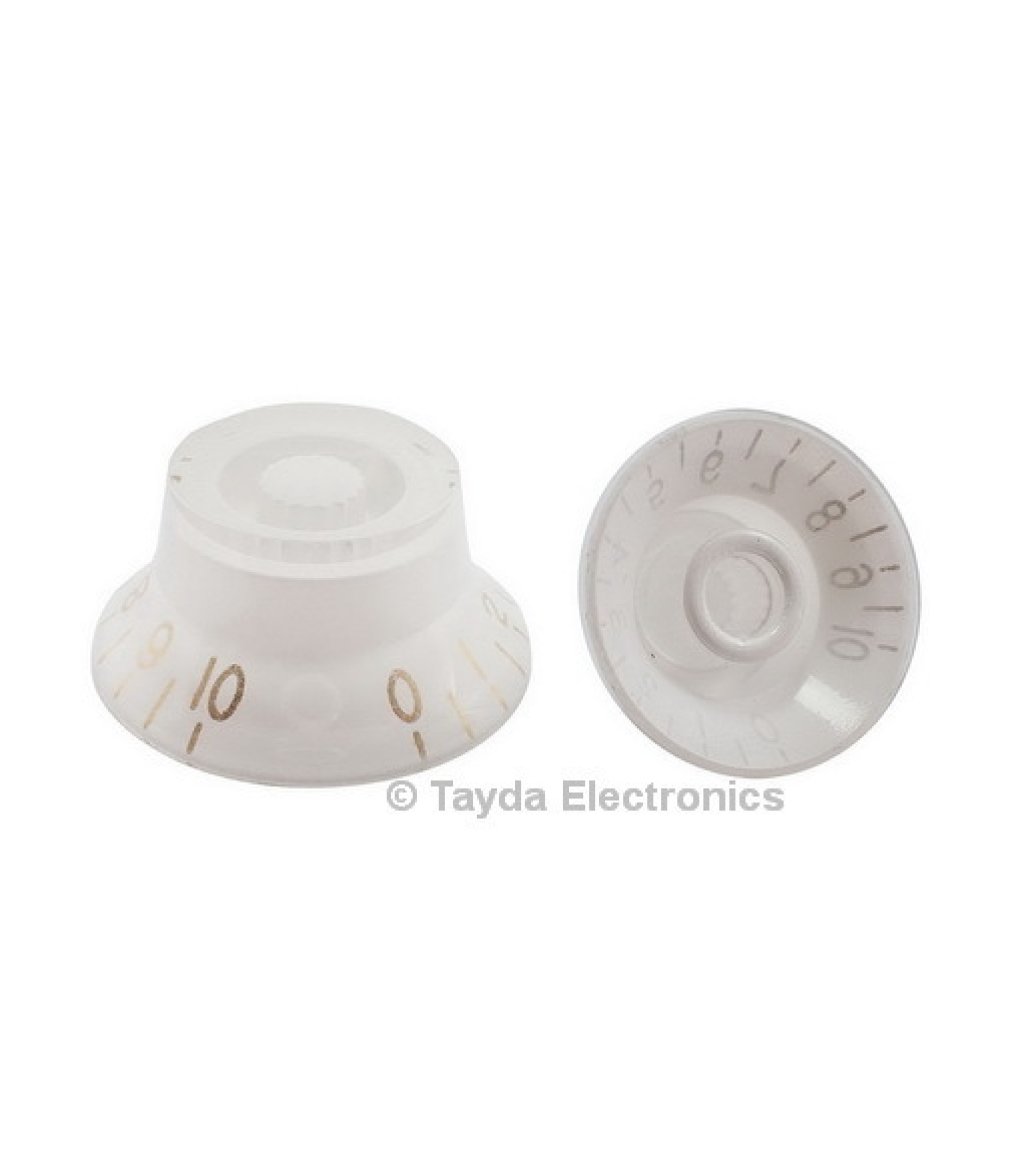 White Gibson Style Knob Embossed Gold Numbering