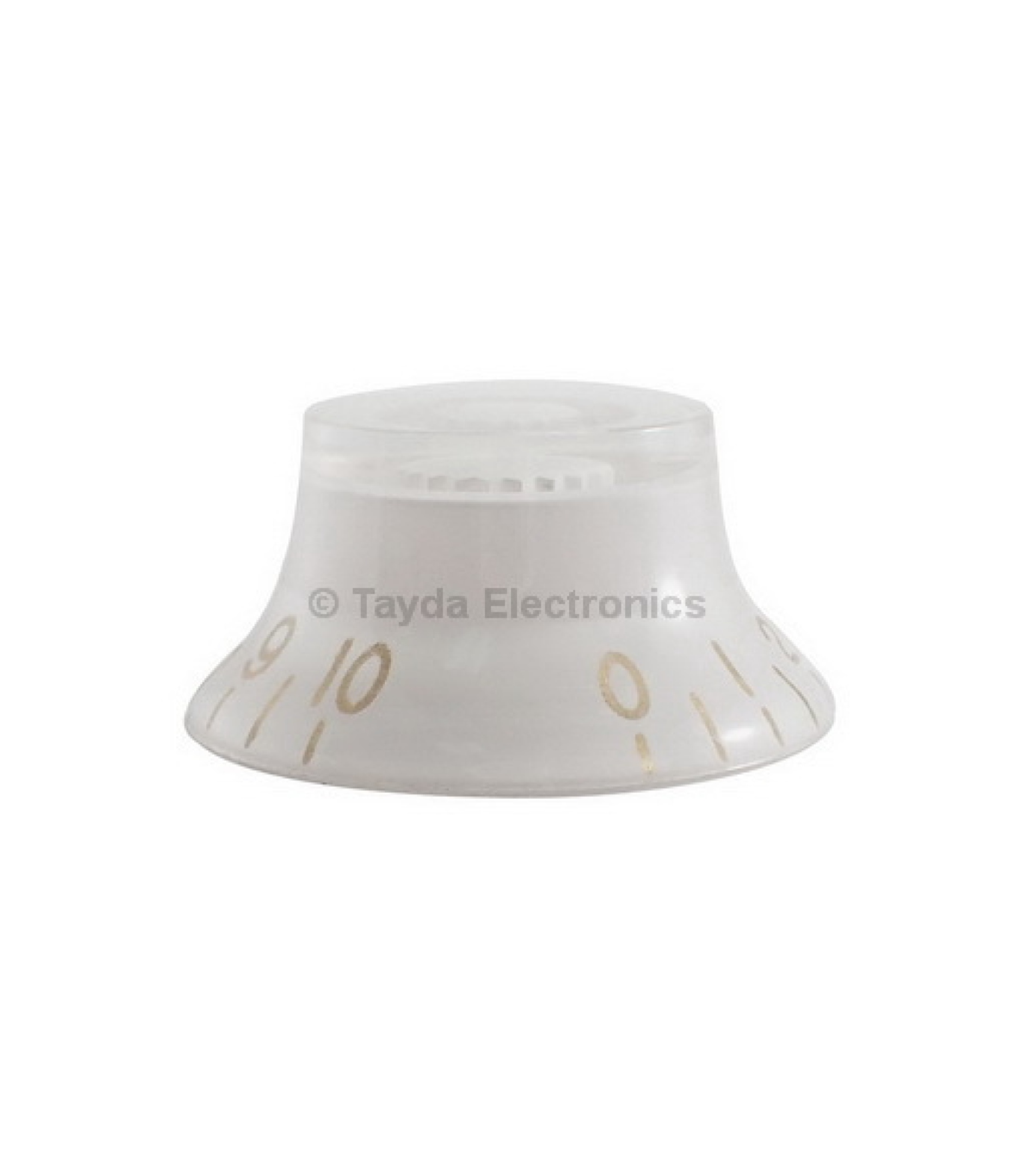 White Gibson Style Knob Embossed Gold Numbering