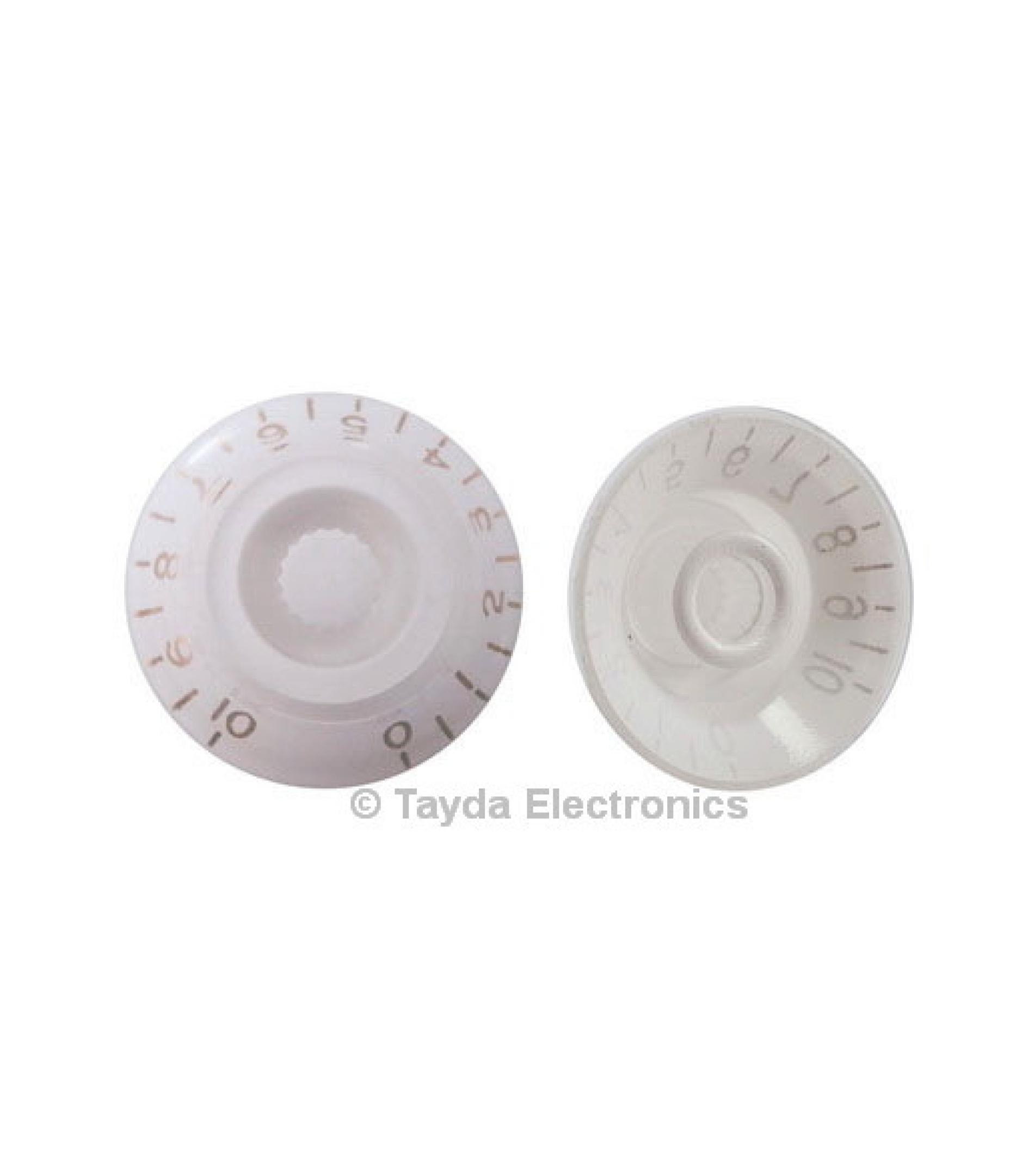 White Gibson Style Knob Embossed Gold Numbering