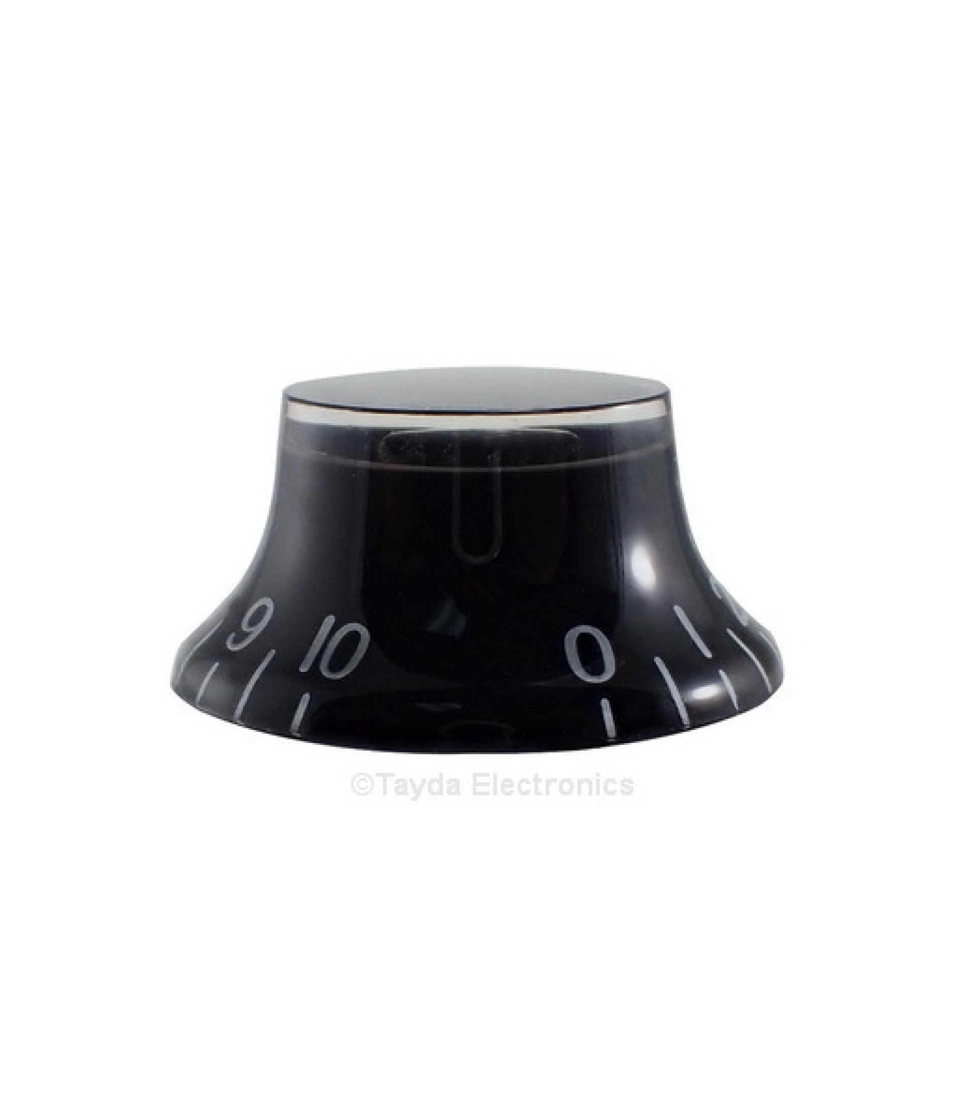 Black Gibson Style Knob Embossed White Numbering