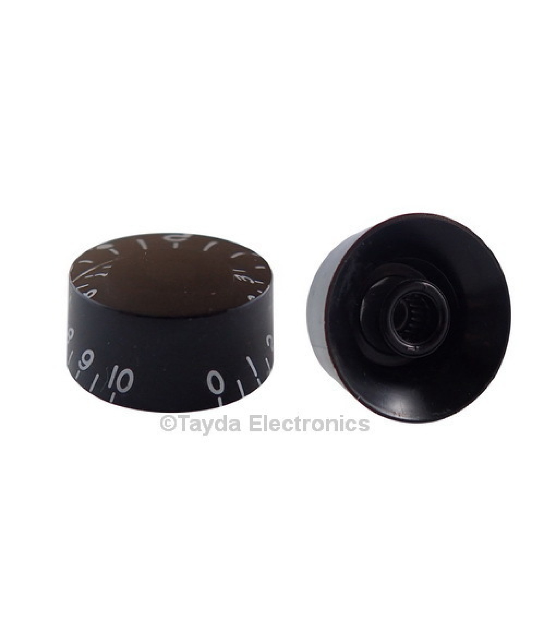 Black Gibson Style Speed Knob Embossed White Numbering