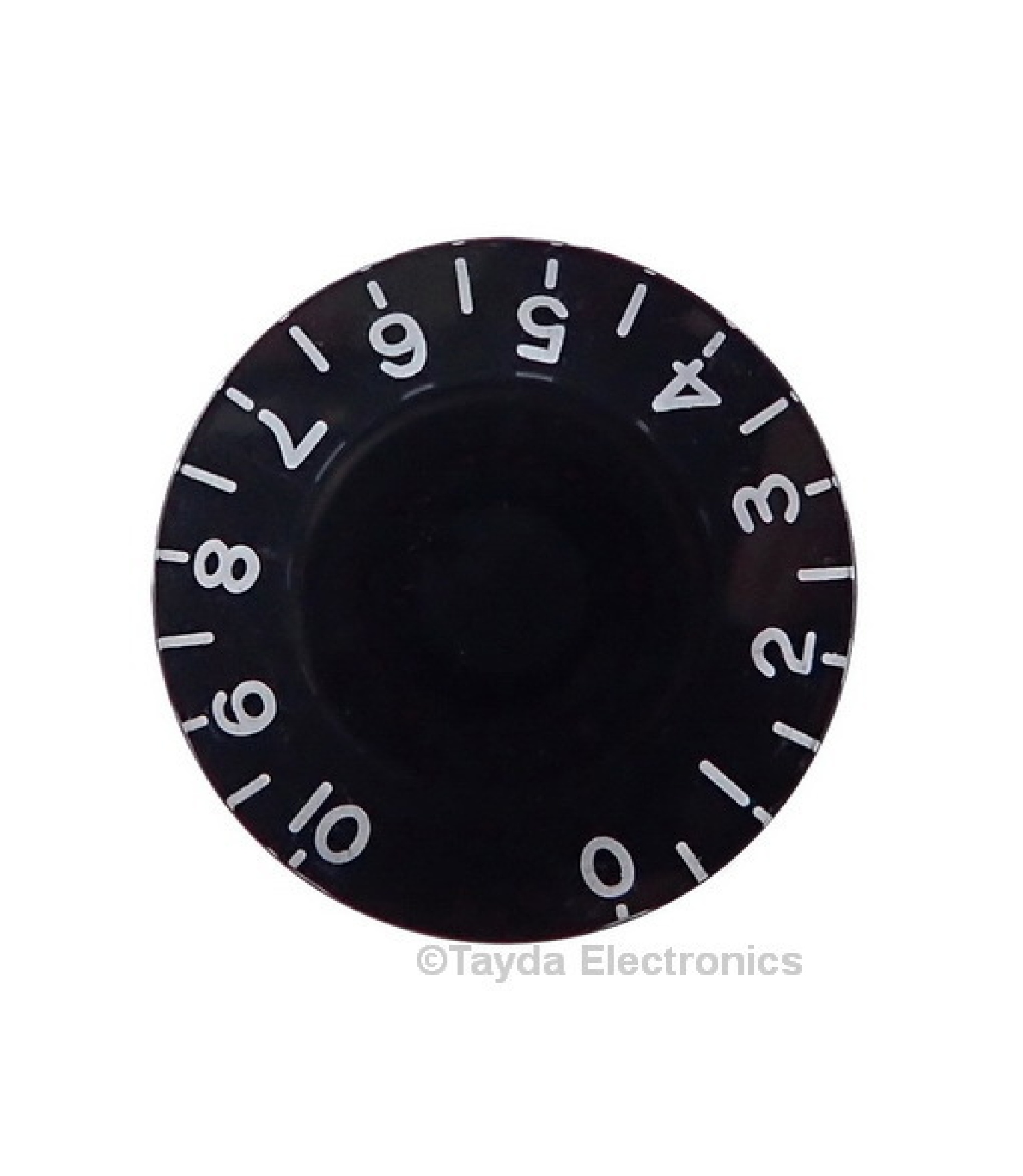 Black Gibson Style Speed Knob Embossed White Numbering
