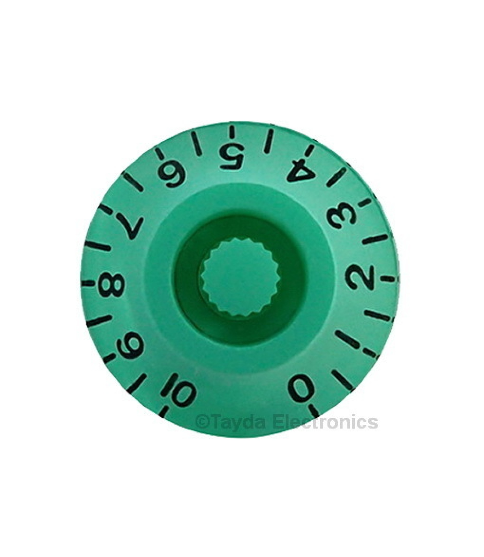 Green Gibson Style Speed Knob Embossed Black Numbering