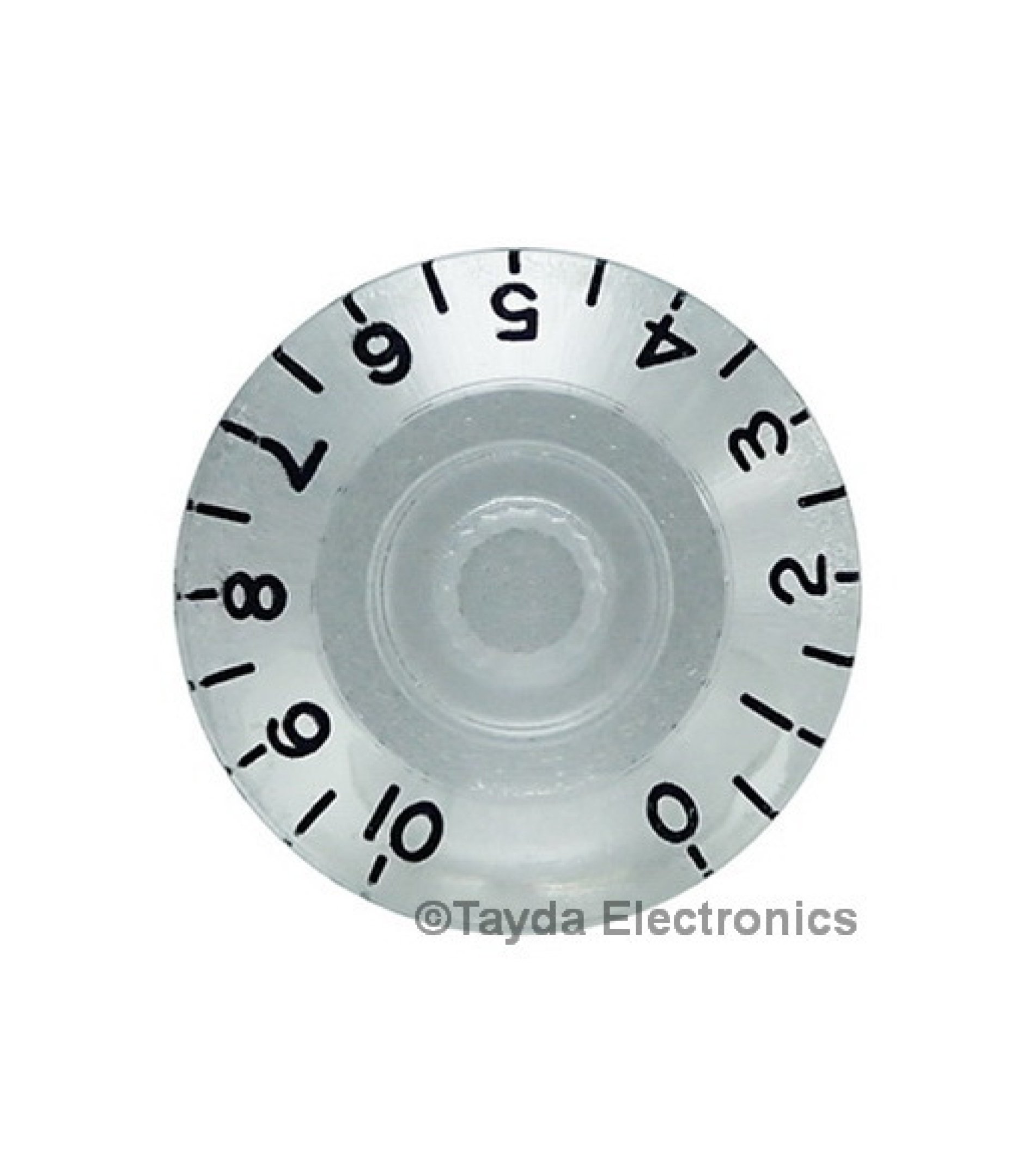 Clear Gibson Style Speed Knob Embossed Black Numbering