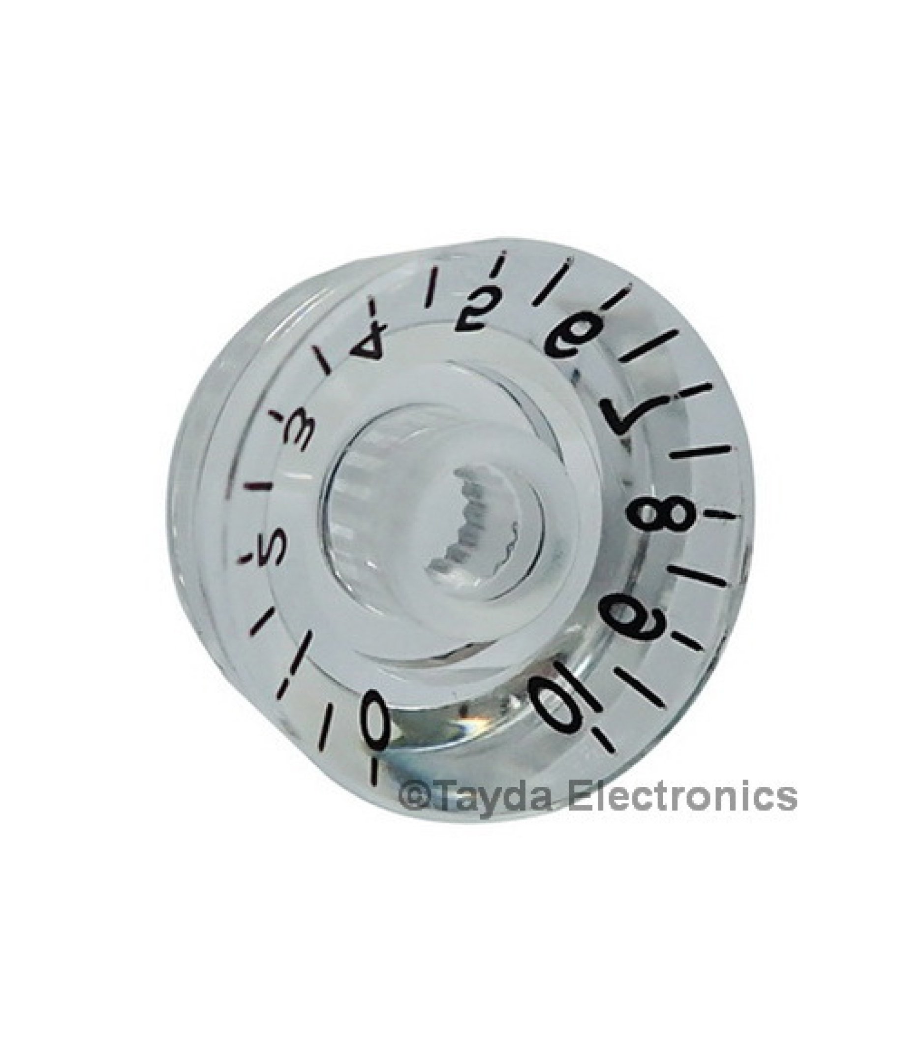 Clear Gibson Style Speed Knob Embossed Black Numbering