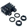 6.35mm 1/4" Stereo Insulated Dual Socket Jack 12 PCB Pins