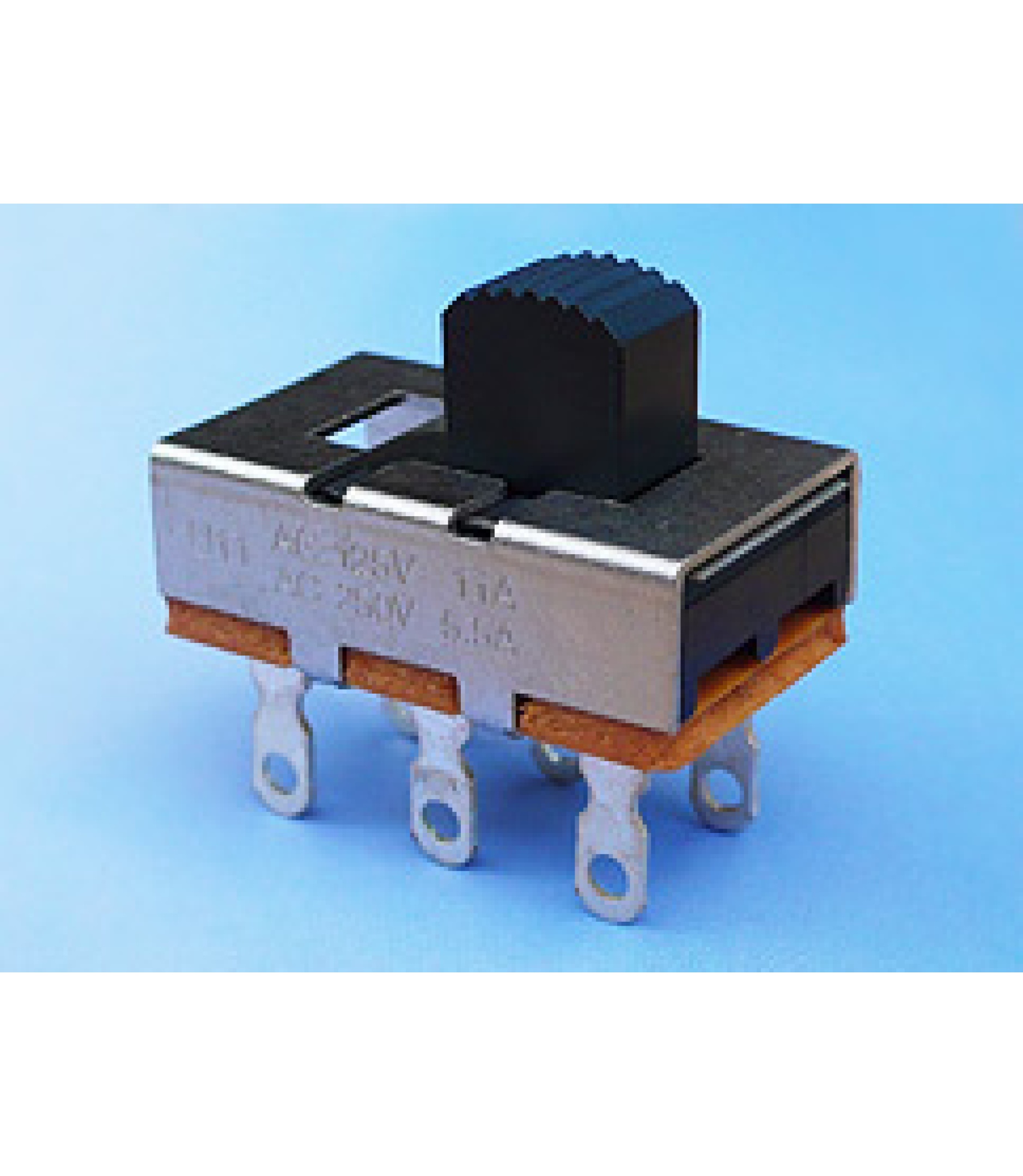 Electronic component image of 2P2T Slide Switch 5.5A 250VAC Solder Lug for electrical switching applications.