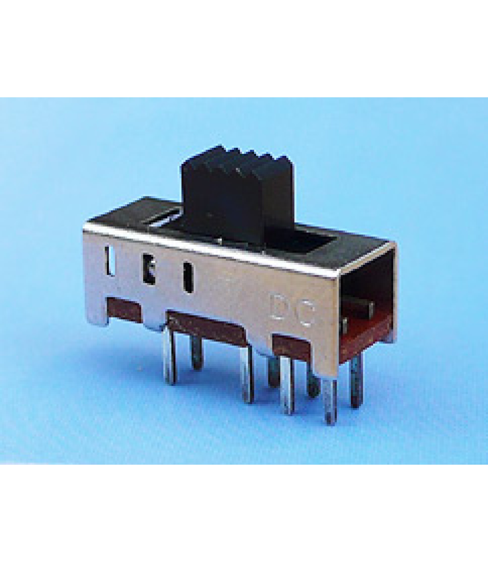 Electronic component image of 2P3T Slide Switch Through Hole 0.3A 50VDC for circuit design.