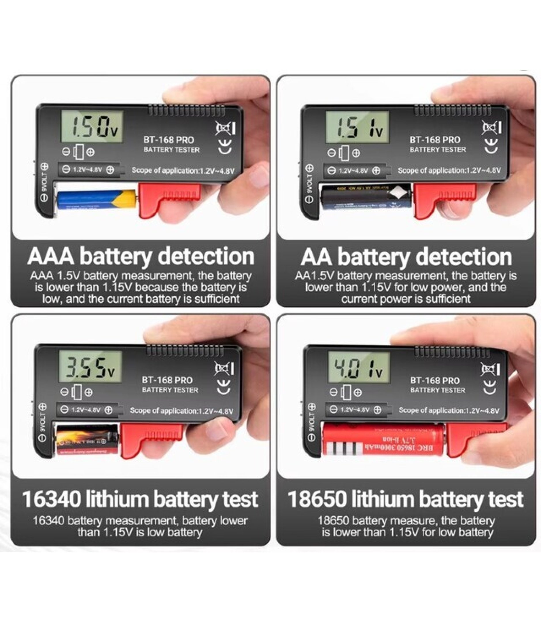 BT-168 PRO Battery Capacity Tester 1.2V to 4.8V