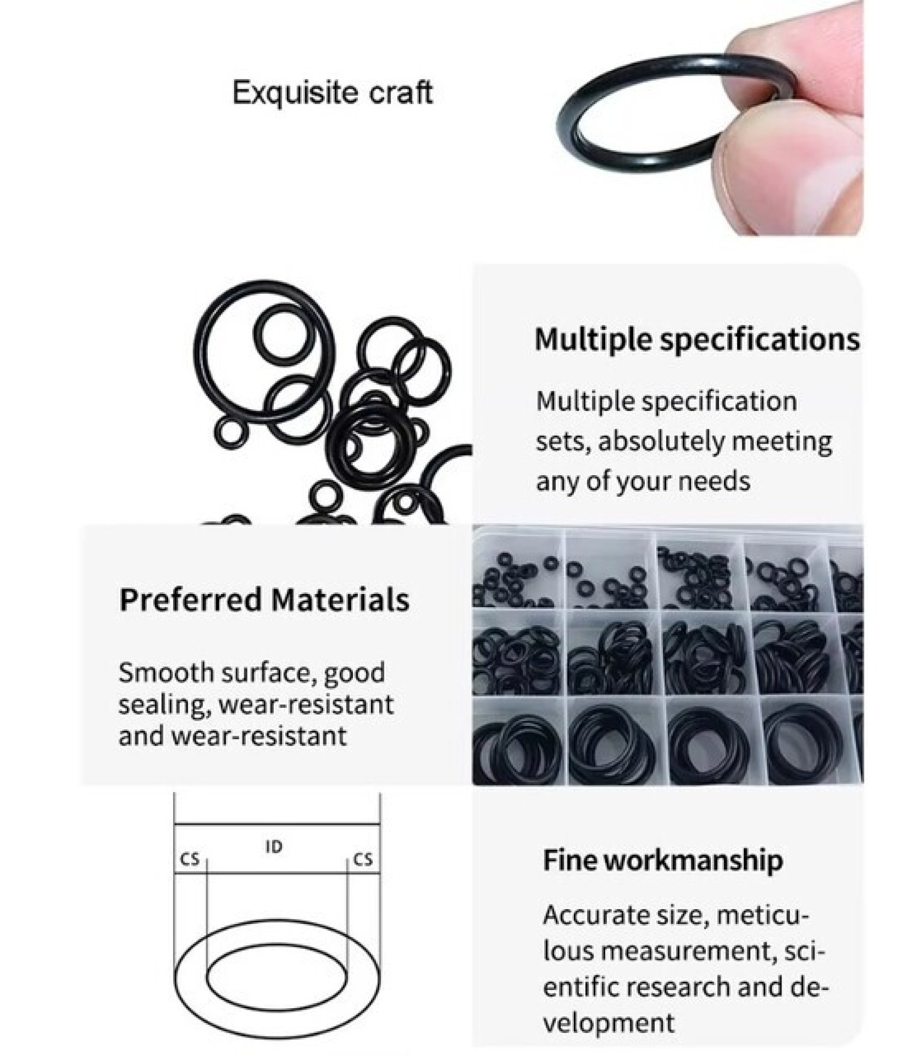 33_17.jpg 200PCS O ring Black color Silicone Rubber Kit Set
