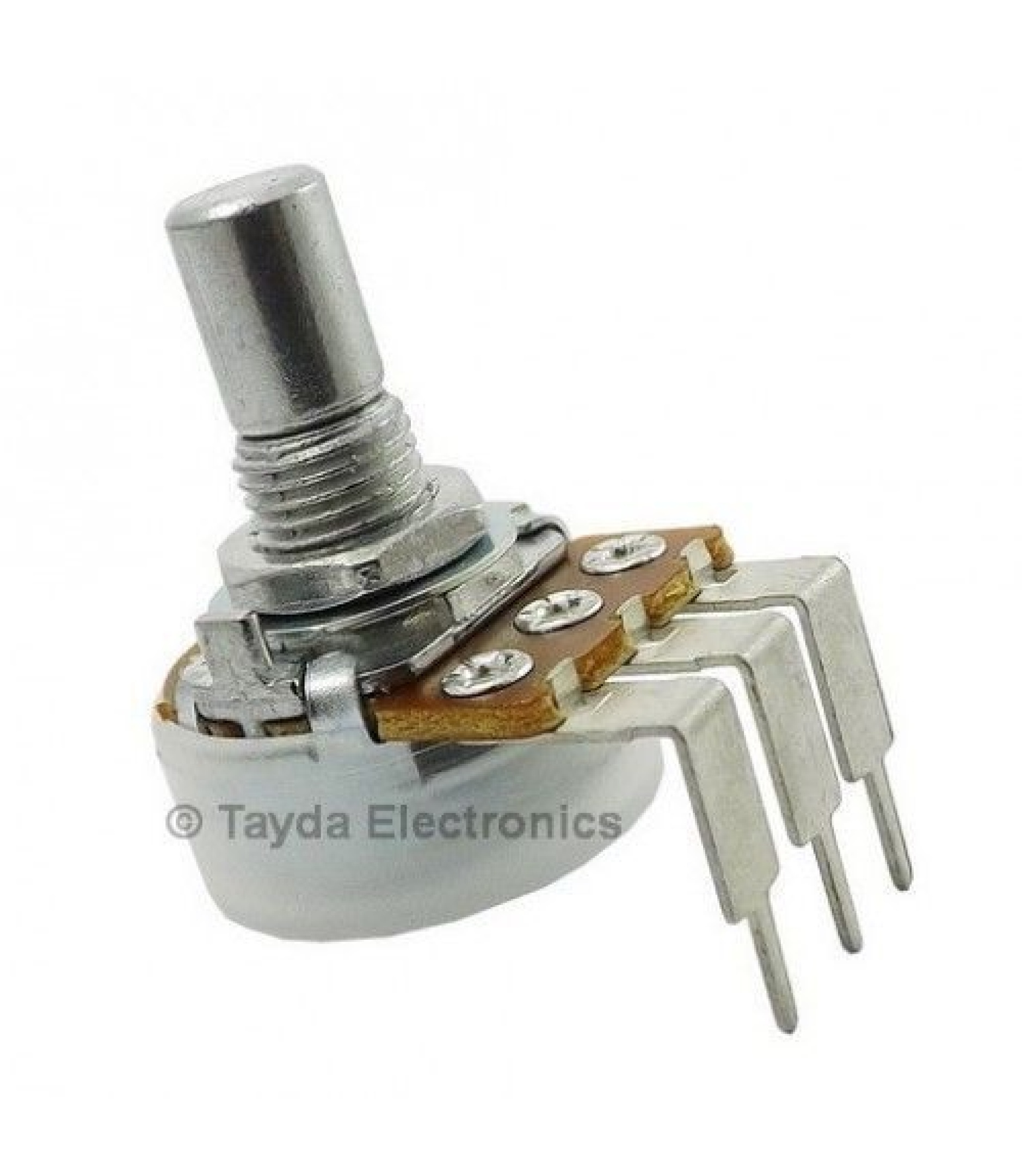 500K OHM Linear Taper Potentiometer PCB Mount Round Shaft Dia: 6.35mm