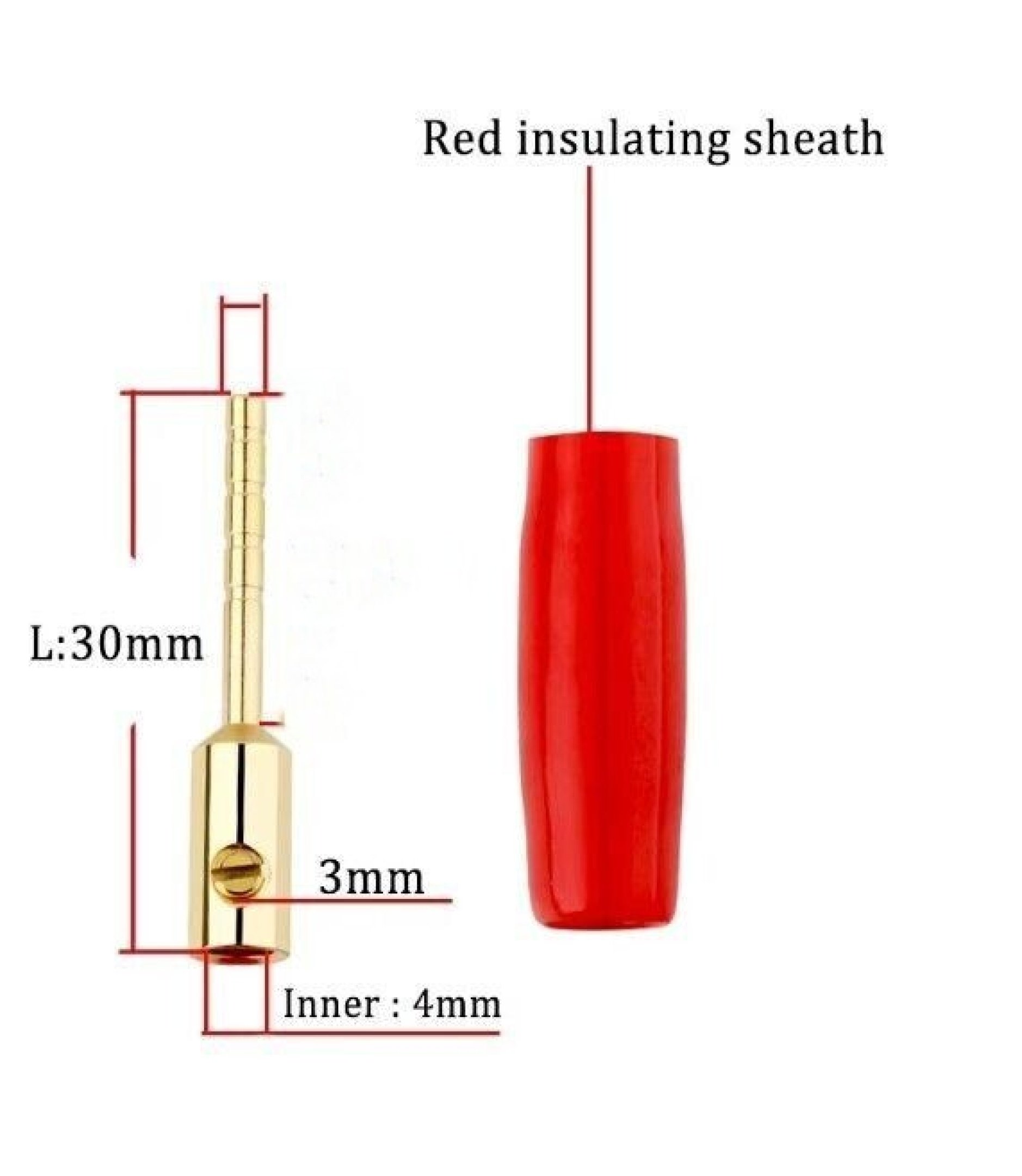 2mm Red Tip Banana Pin Plug Connector
