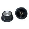 Boss Style Silver Top Black Knob 45mm