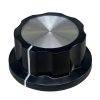 Boss Style Silver Top Black Knob 45mm