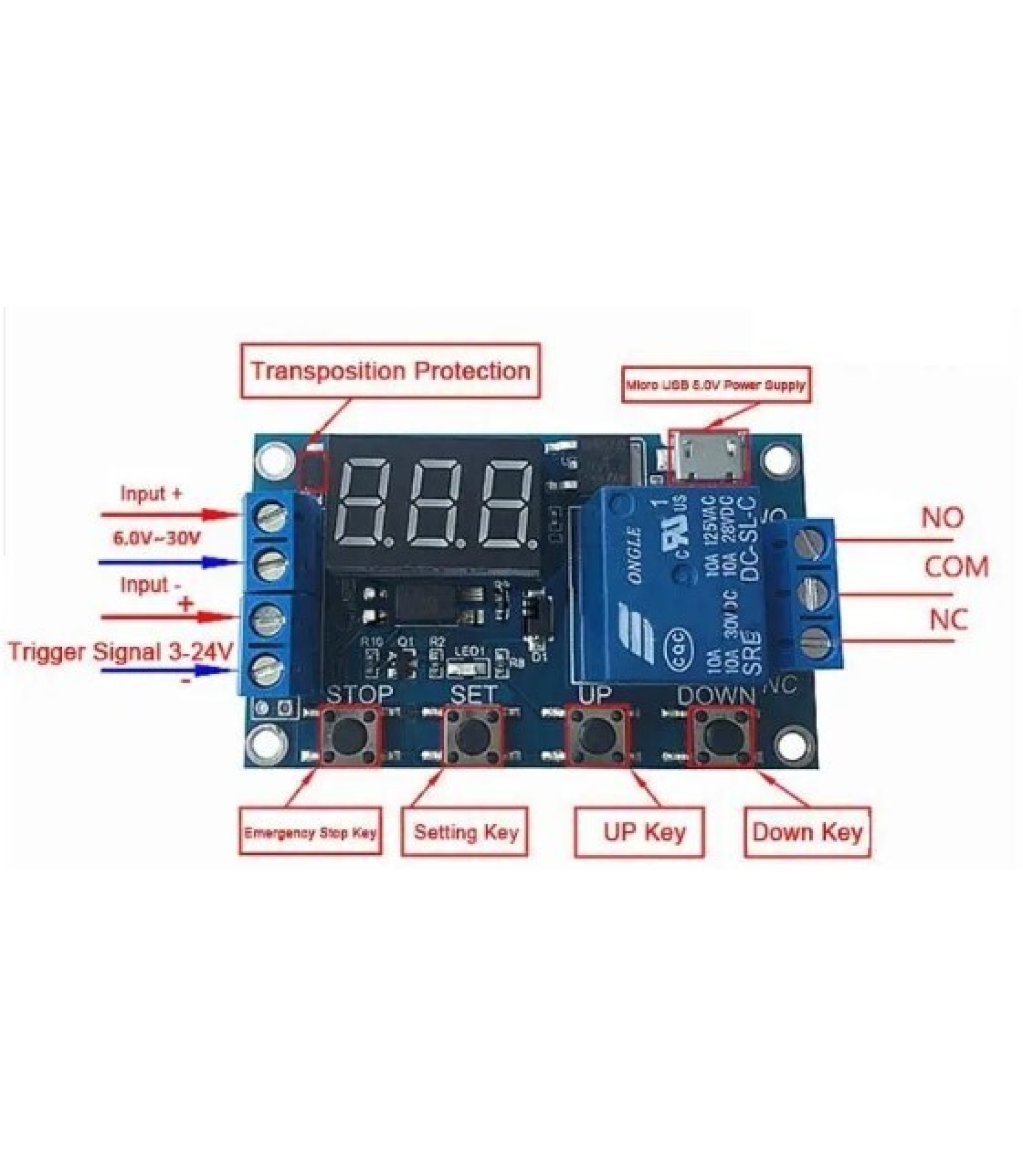 Switch Trigger Time delay Relay Module 6V-30V