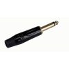6.35mm 1/4" Audio Mono Plug Connector Male Black Rubber Gold plated