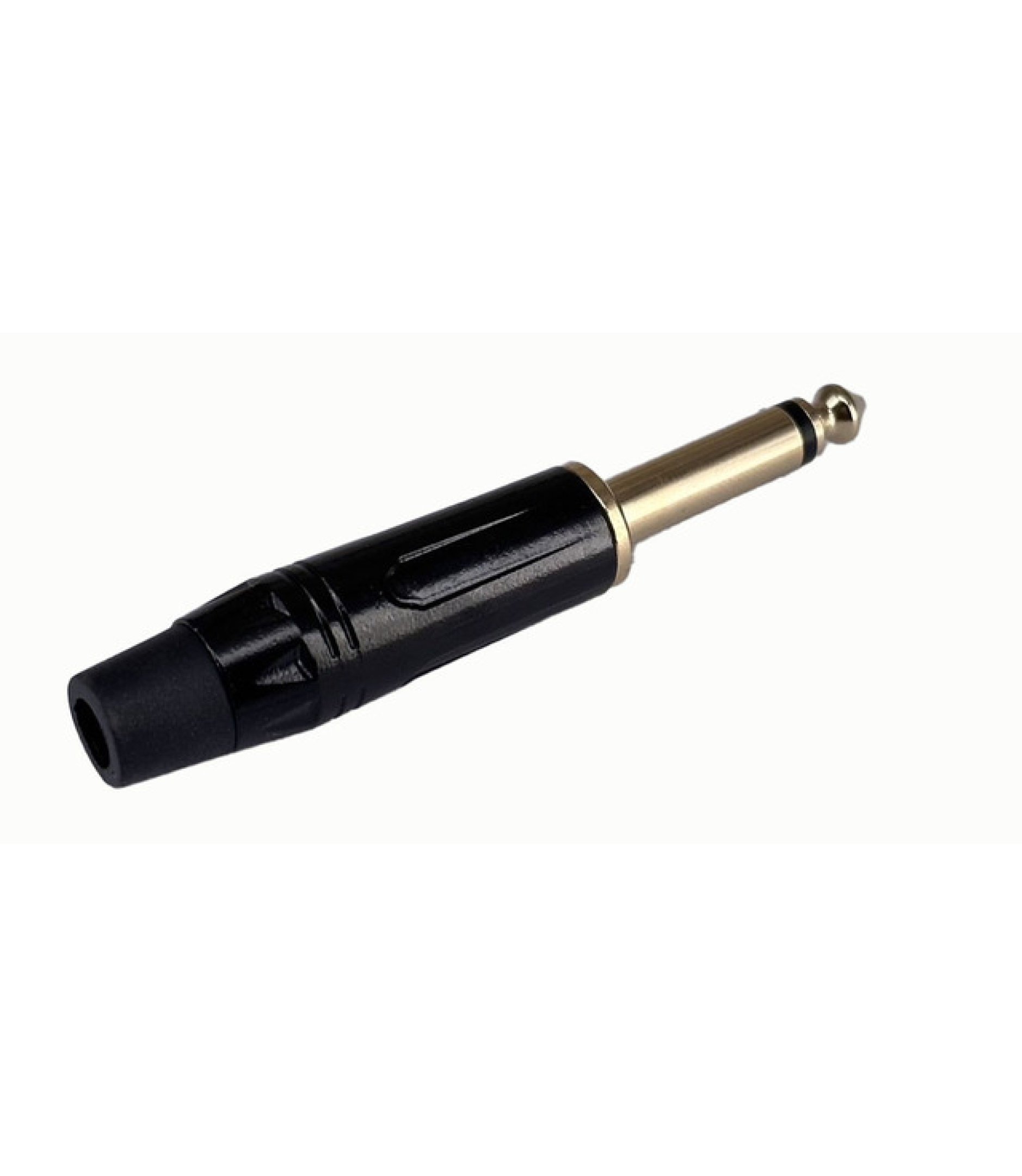 6.35mm 1/4" Audio Mono Plug Connector Male Black Rubber Gold plated