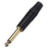 6.35mm 1/4" Audio Mono Plug Connector Male Black Rubber Gold plated