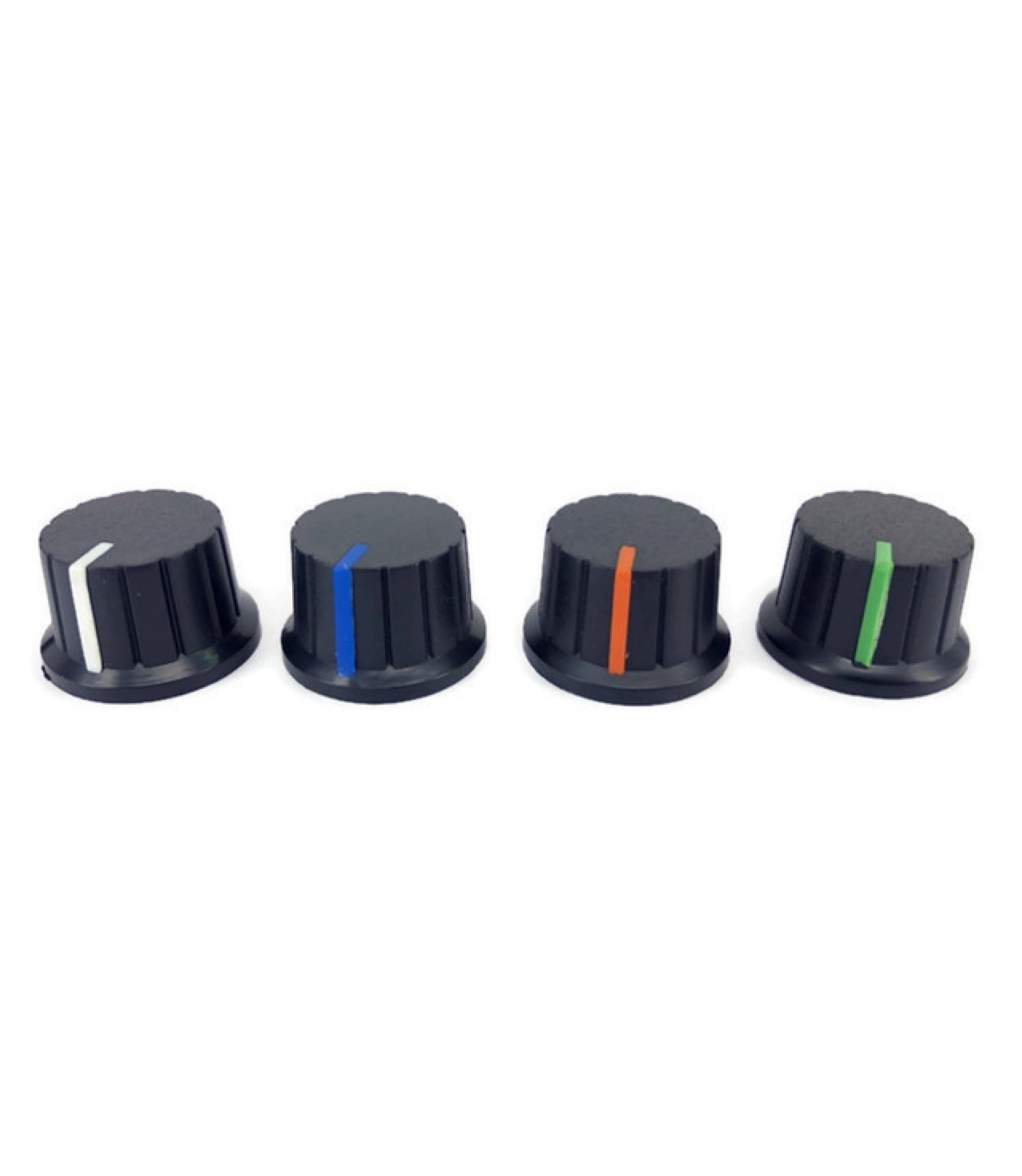 Black Knob White Pointer 16x24mm Shaft Diameter 6.00mm Split Shaft