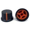Black Knob Orange Pointer 16x24mm Shaft Diameter 6.00mm Split Shaft
