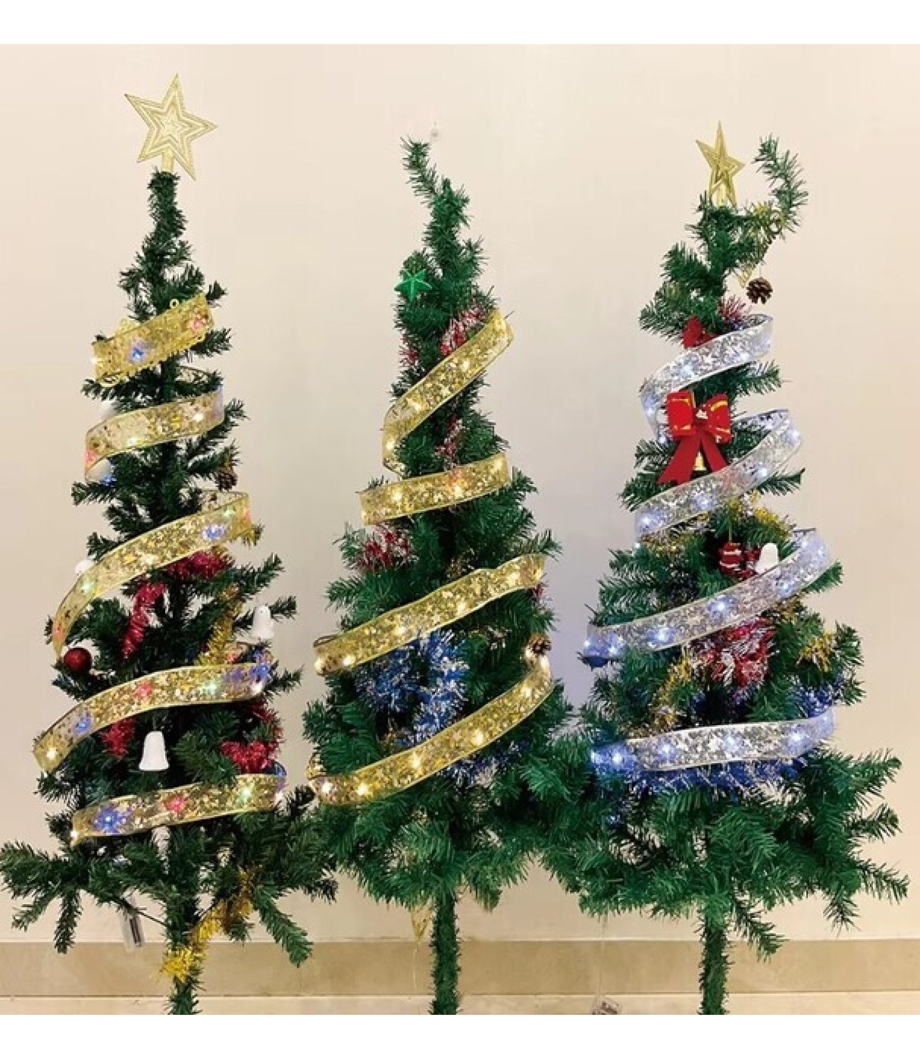 555.jpg 5M Silver Ribbon Decoration Christmas Multi color LED Lights IP65