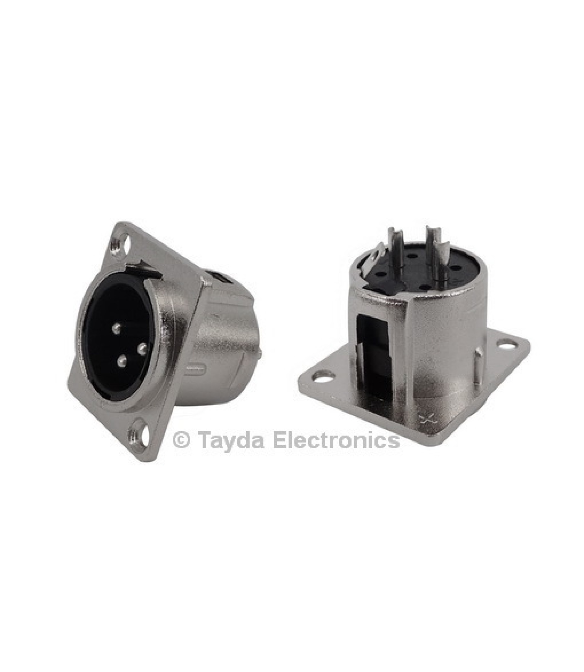 3 Pin XLR Male Panel Mount Chassis Socket