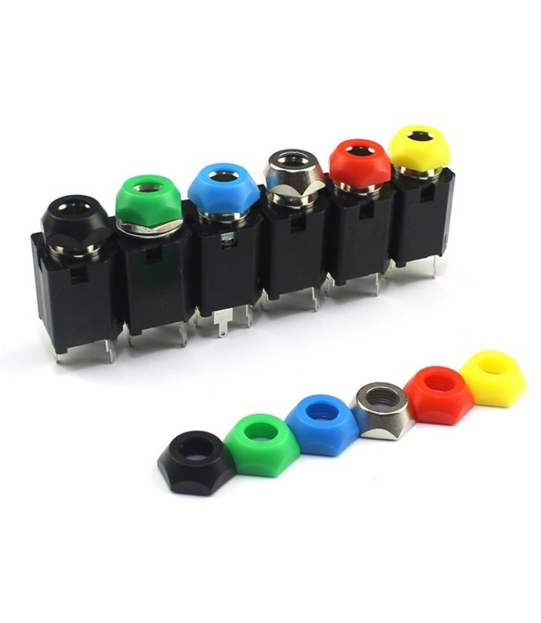 Red Nut Plastic For 6.35MM Phone Jack