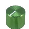 Knurled Aluminum Green Knob 13x15mm