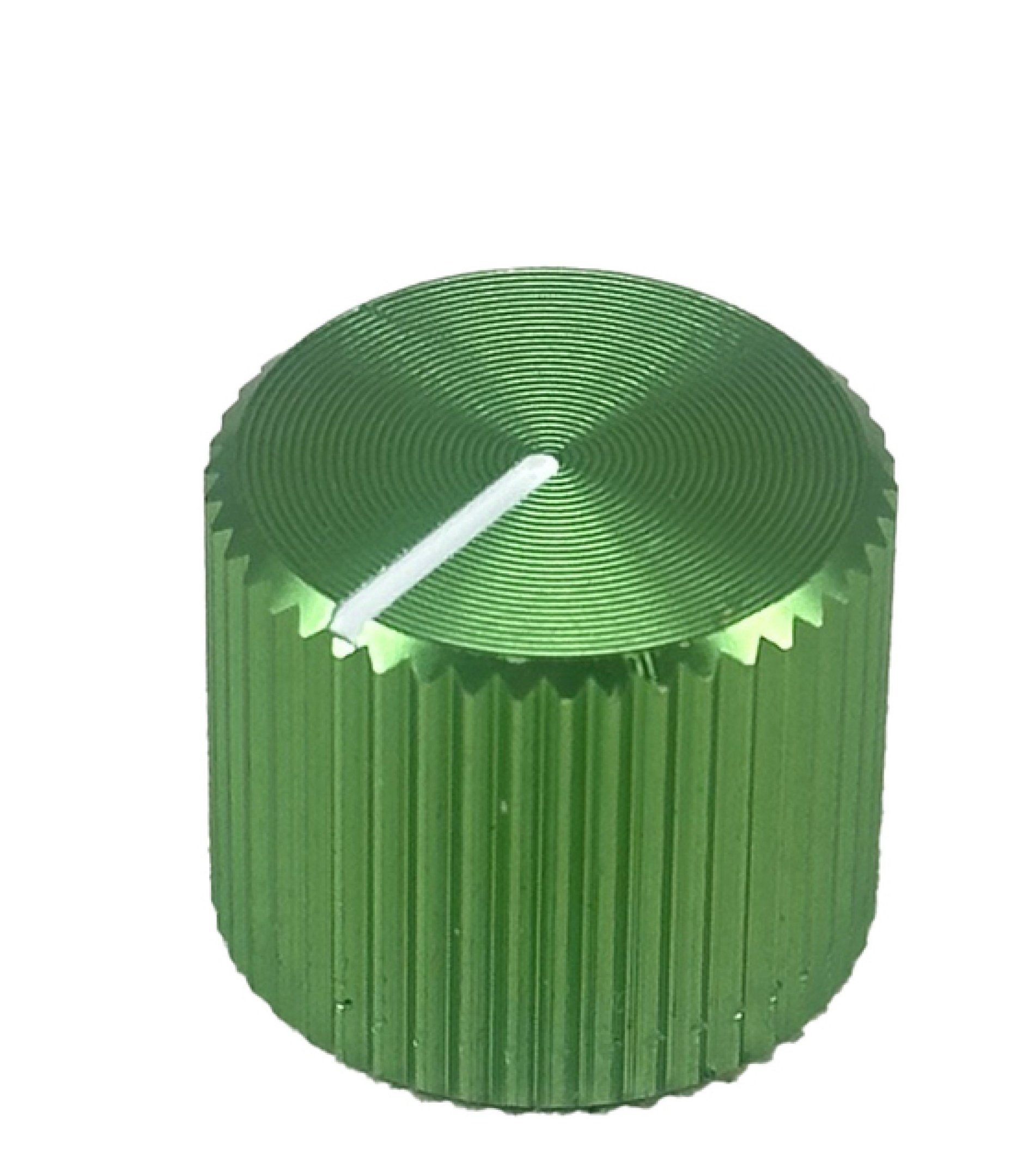 Knurled Aluminum Green Knob 13x15mm