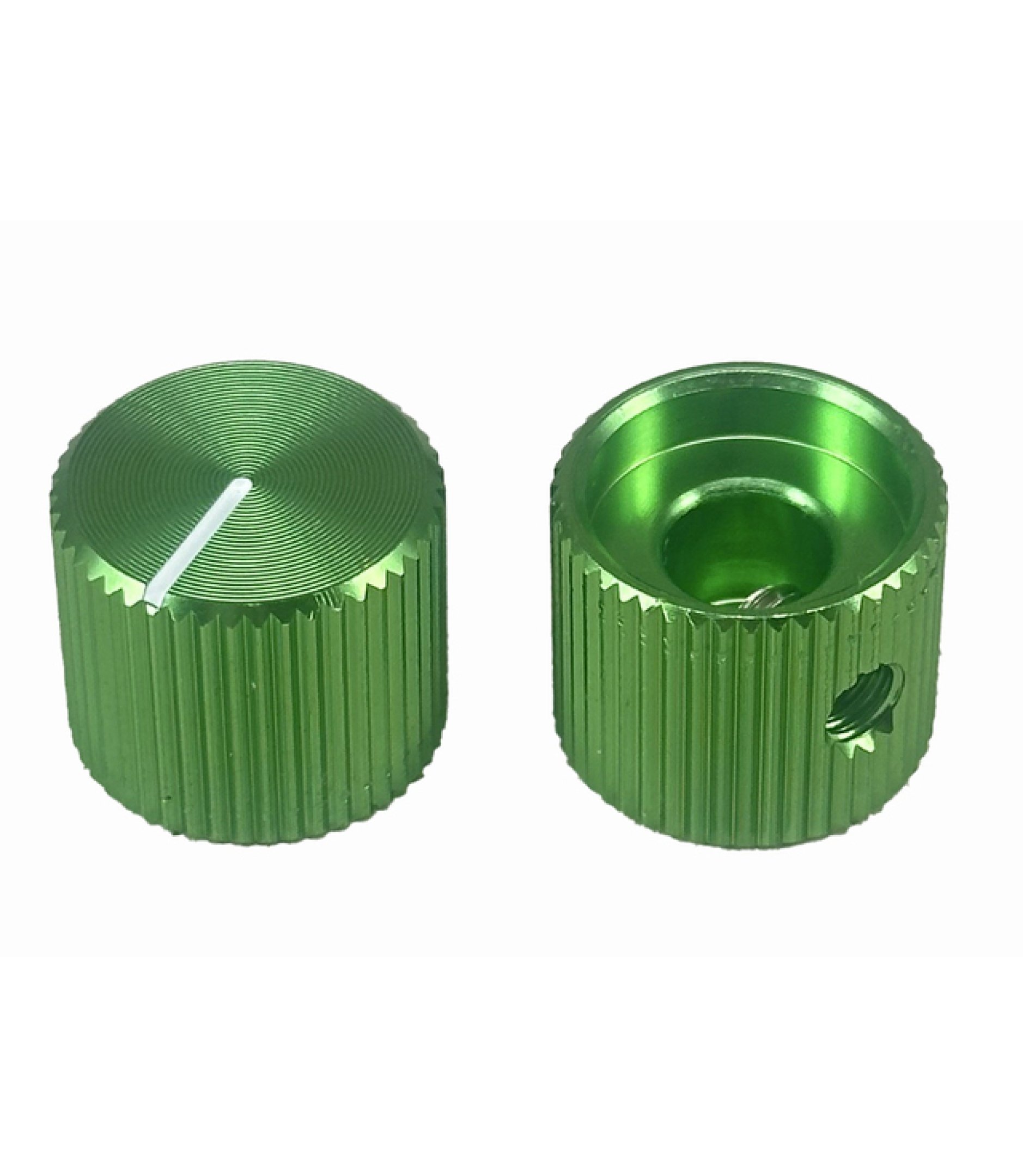 Knurled Aluminum Green Knob 13x15mm