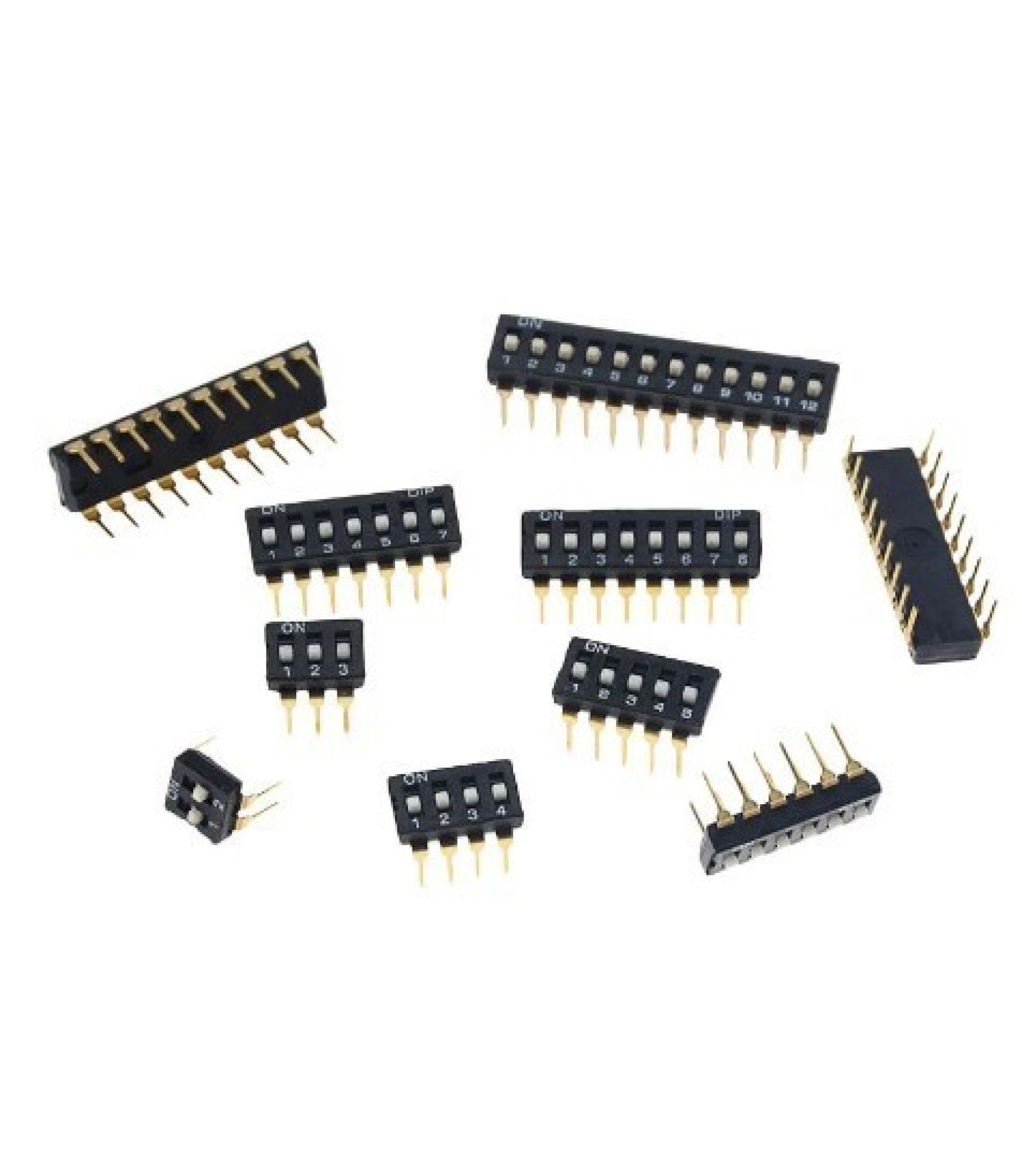 Black Dip Switch 1 Positions Gold Plated Contacts Top Actuated