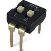 Black Dip Switch 2 Positions Gold Plated Contacts Top Actuated