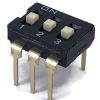 Black Dip Switch 3 Positions Gold Plated Contacts Top Actuated